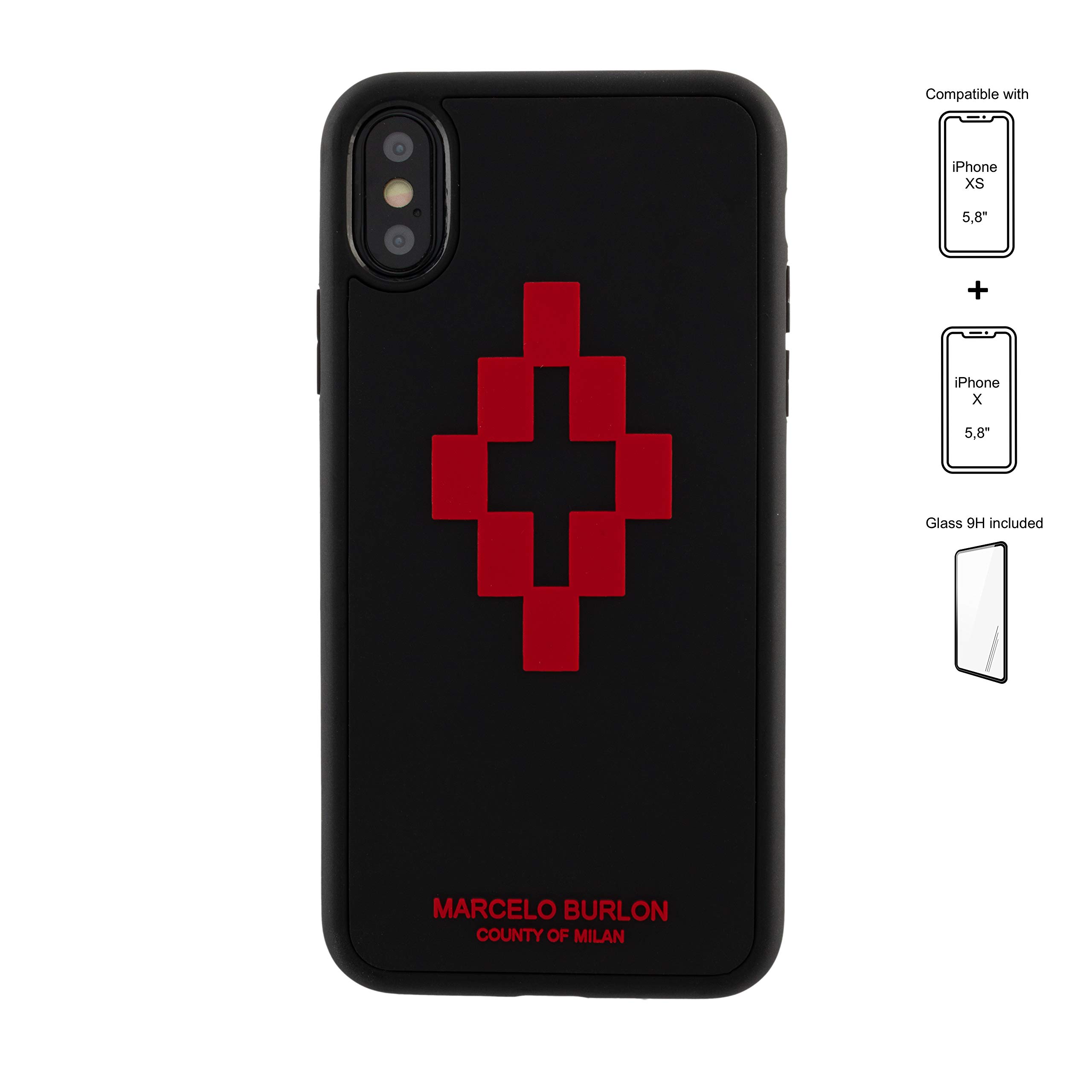 Marcelo Burlon County of Milan 3D Cross cover iPhone X/XS + vetro antiurto