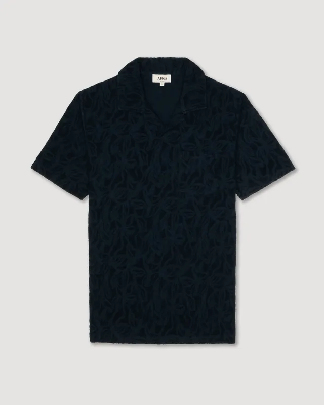 Altea Alicudi polo spugna jacquard navy