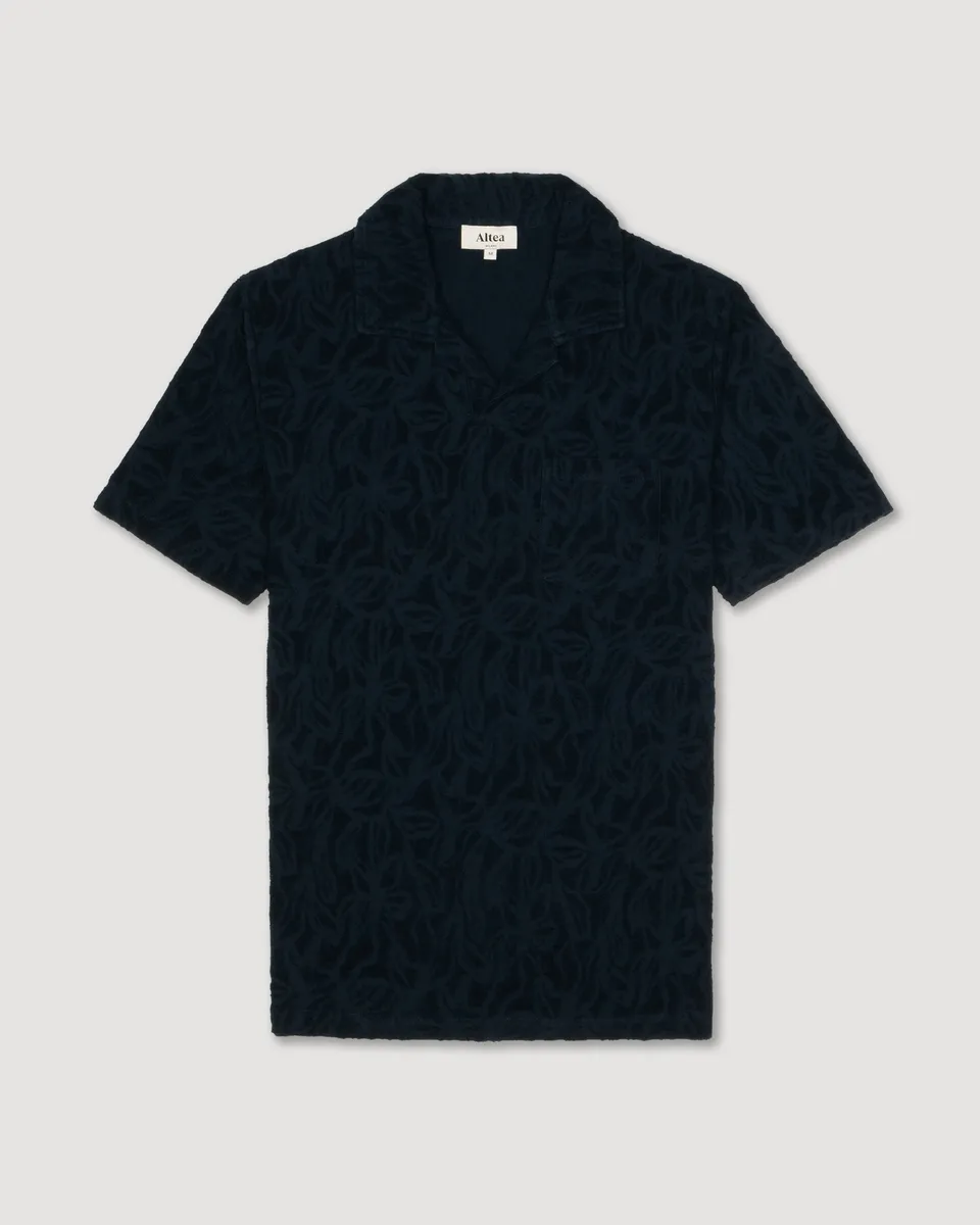 Altea Alicudi polo spugna jacquard navy