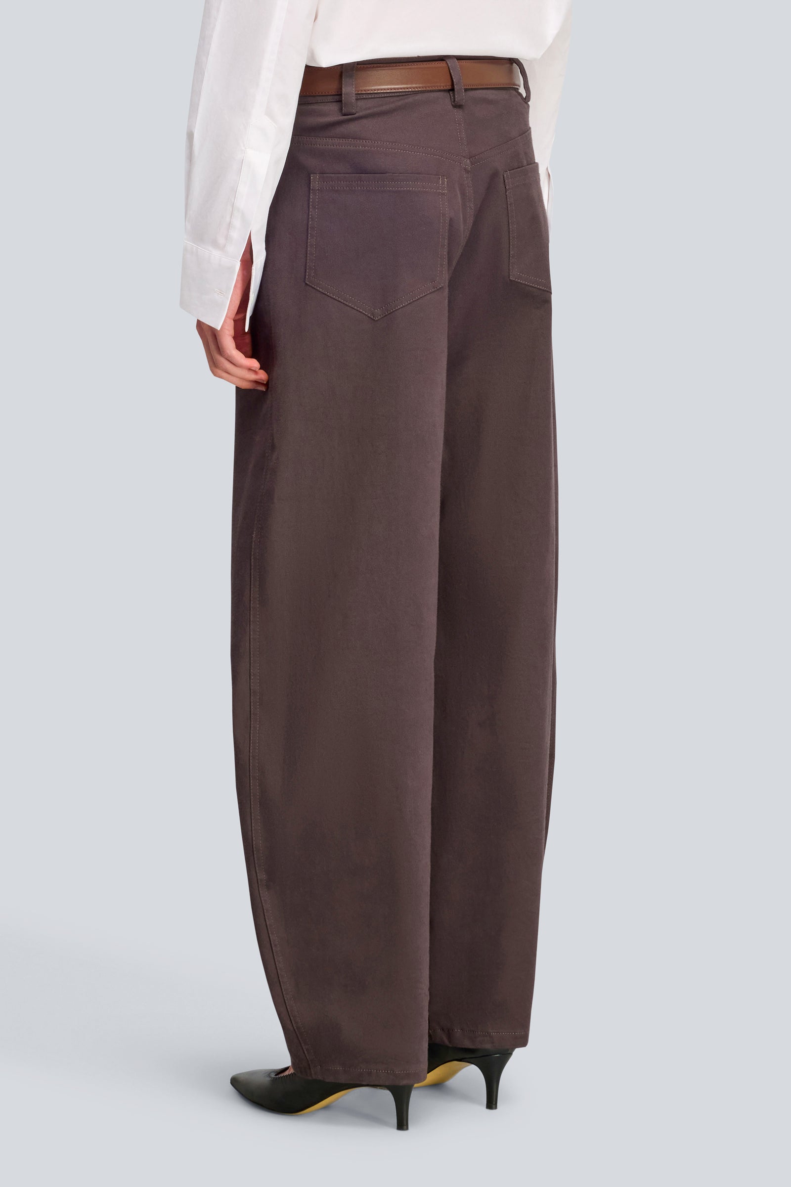 Semicouture Giselle Y6WO22 pantalone moka gabardina