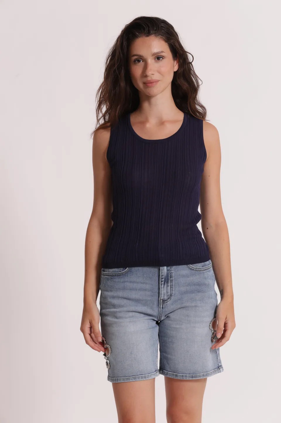 Mimi Mua Basic canotta in maglia viscosa
