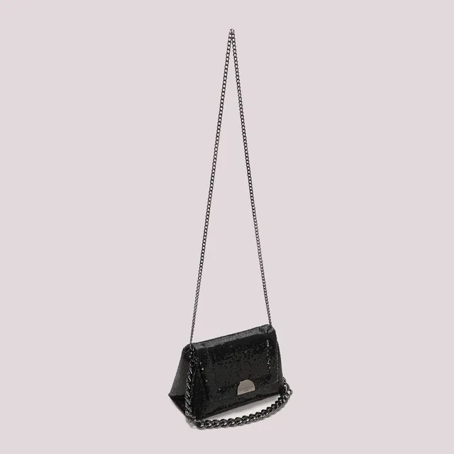 Mimi Mua Catena e Paillettes borsa a mano nero