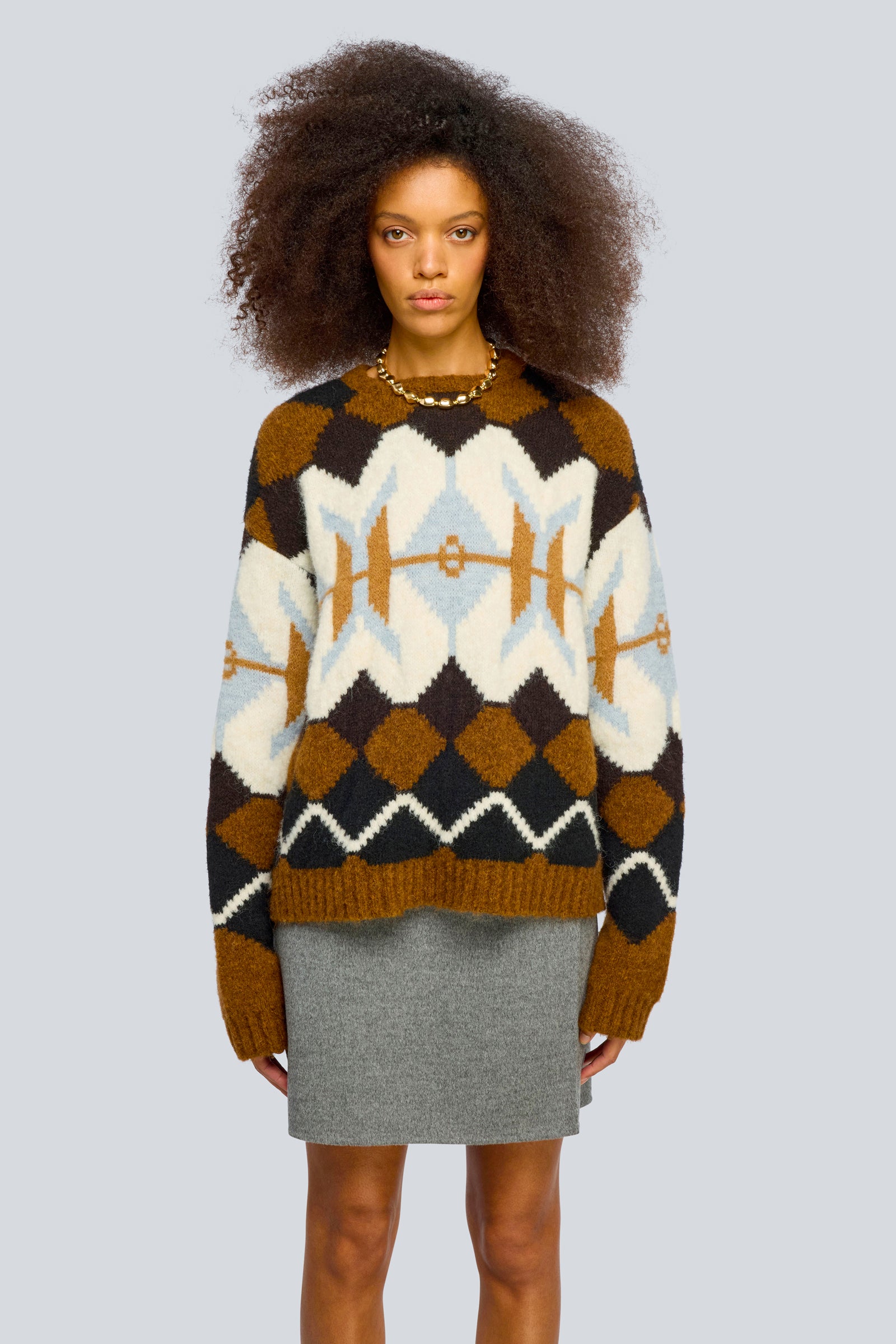 Semicouture Sherley maglia jacquard norvegese fiori