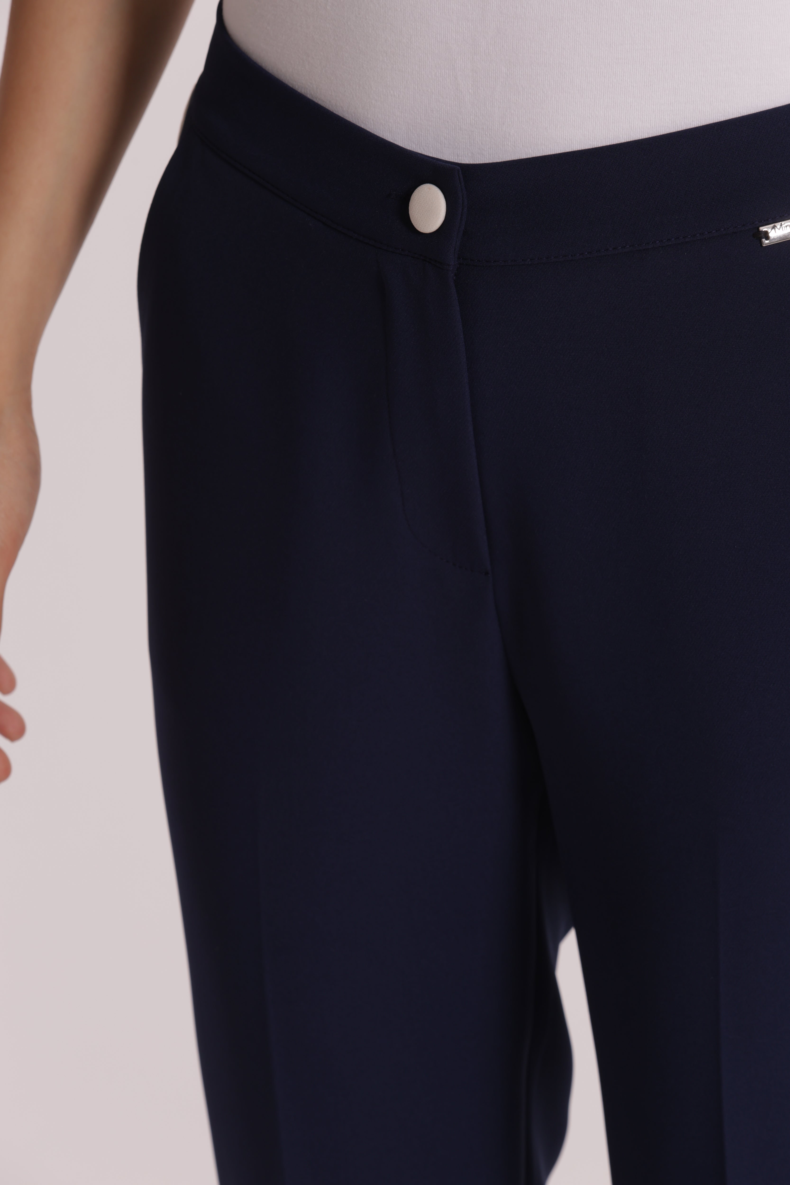 Mimi Mua Pantalone Bottone Contrasto Latte Classico