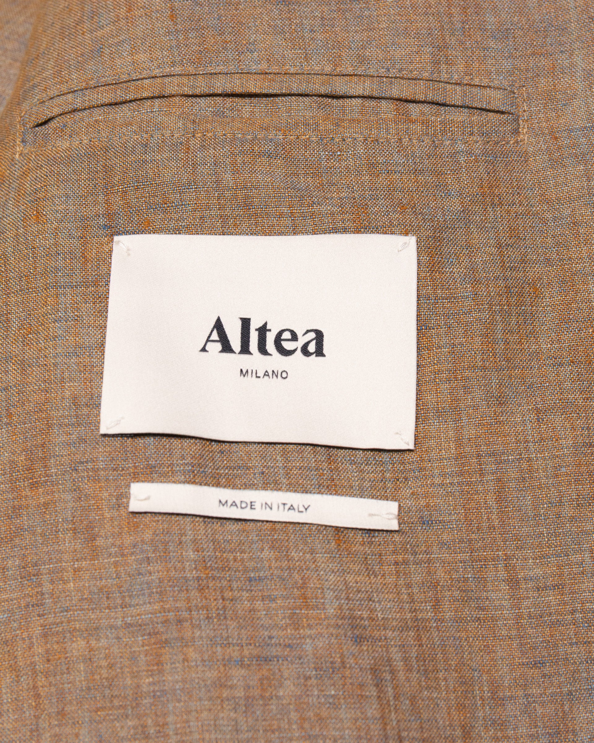 Altea Aston blazer lino delavè marrone mostarda