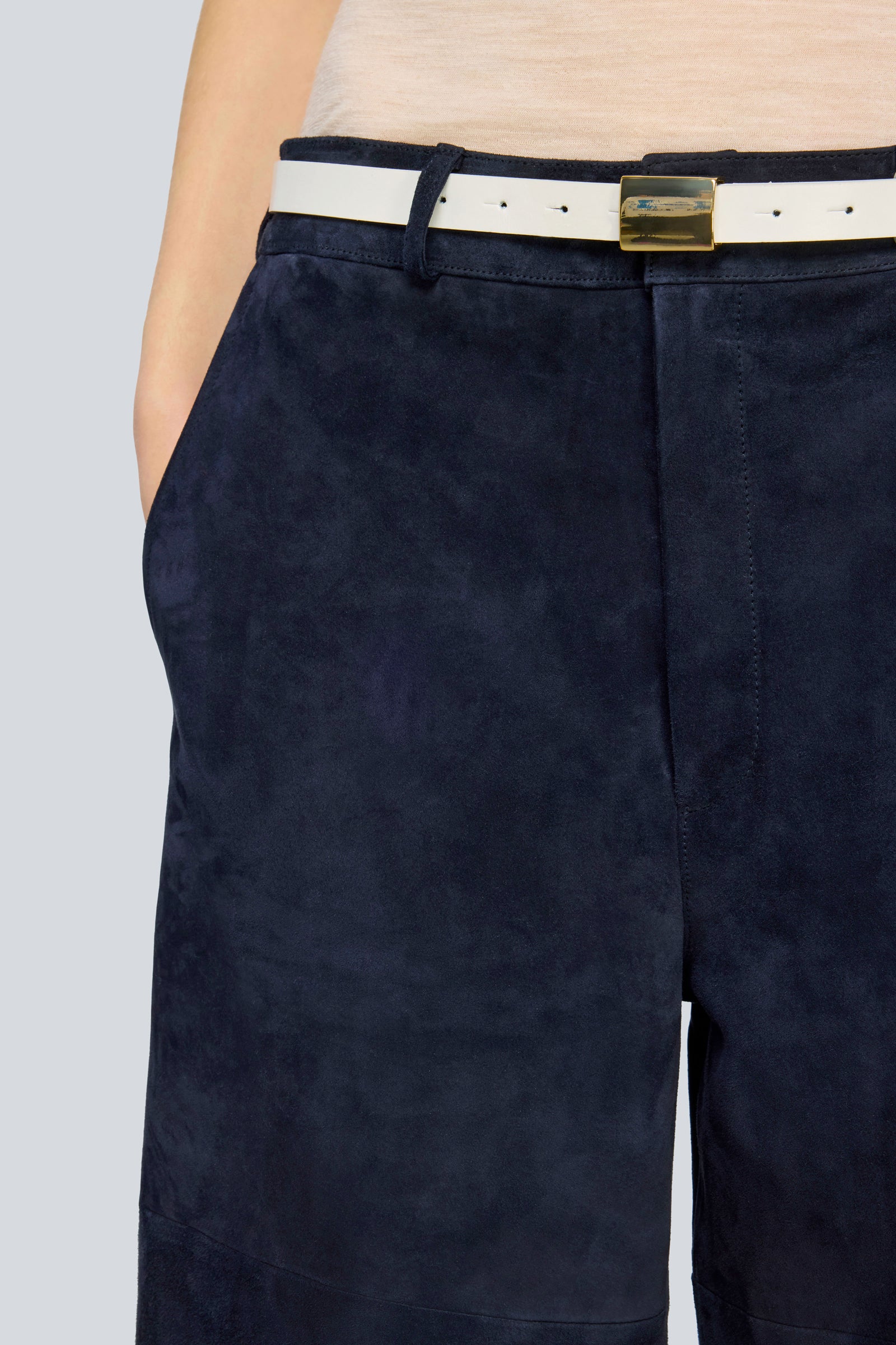 Semicouture Eva Y6WT03 bermuda blu camoscio