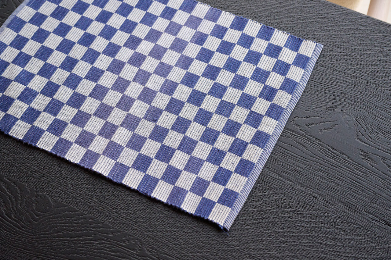 On Earth Selyn tovaglietta cotone blu 46x33 cm