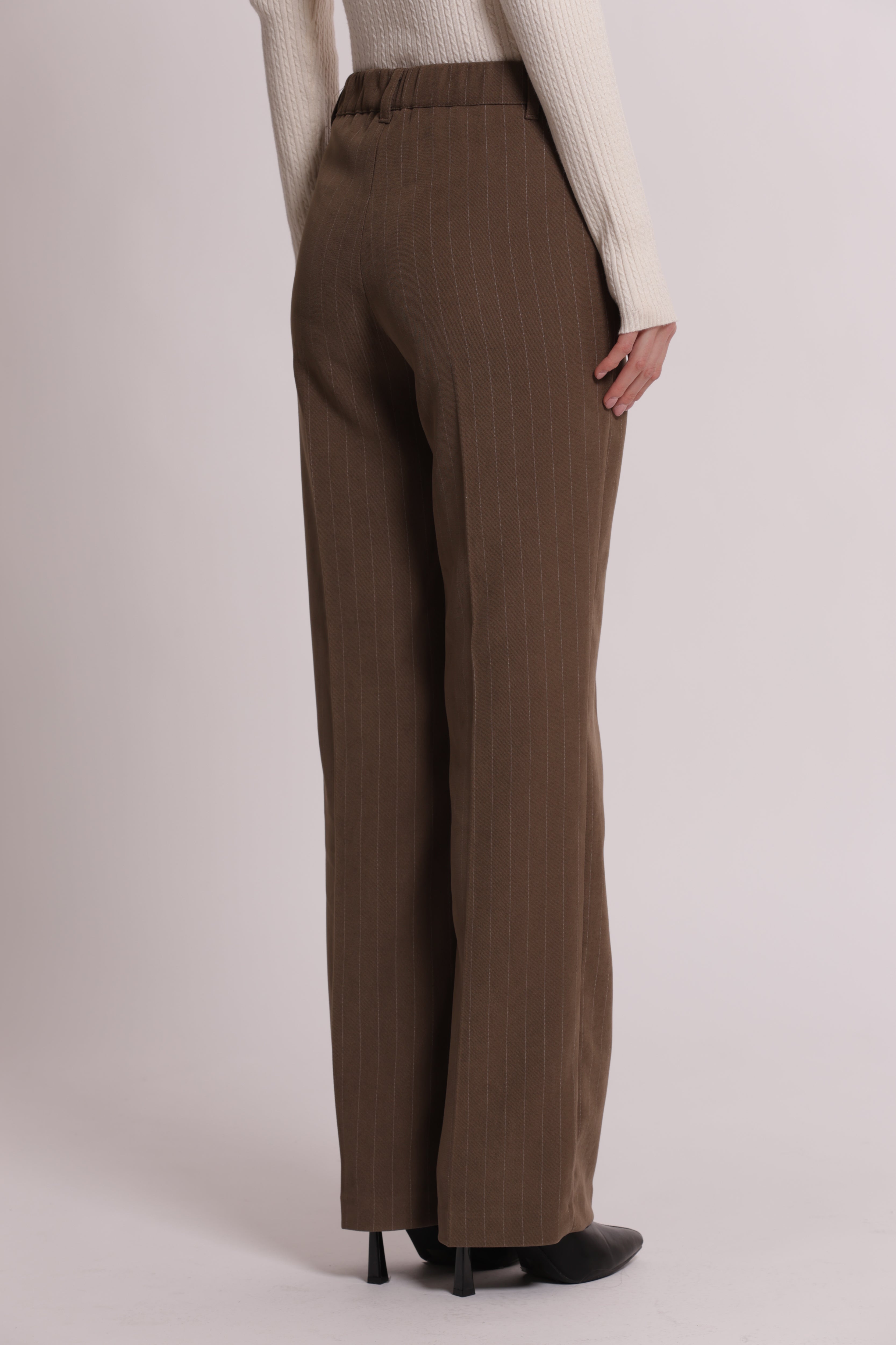 Mimi Mua Pantalone Palazzo Gessato Pantaloni Moro