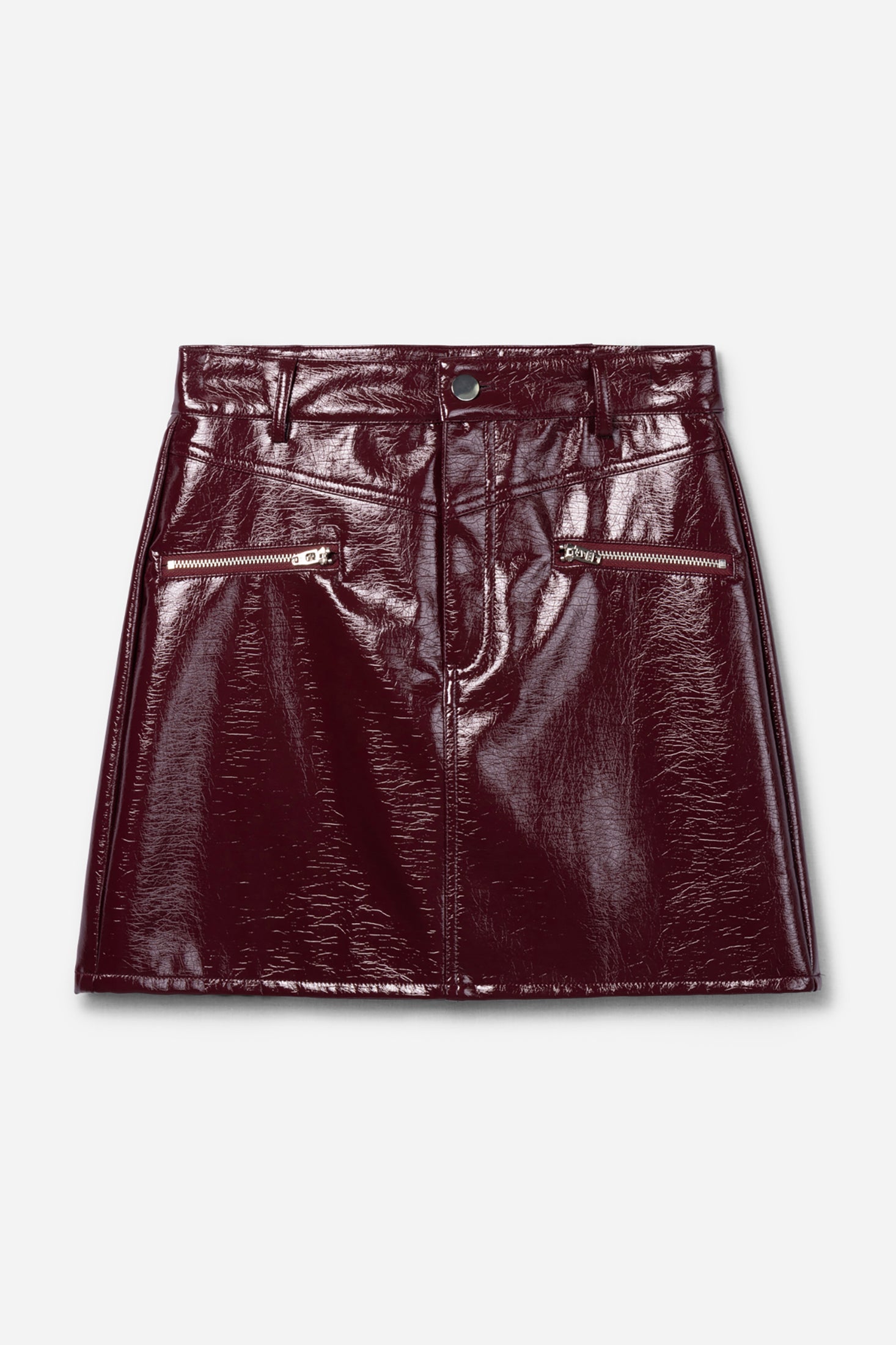 Aaiko Marelle minigonna ecopelle bordeaux zip