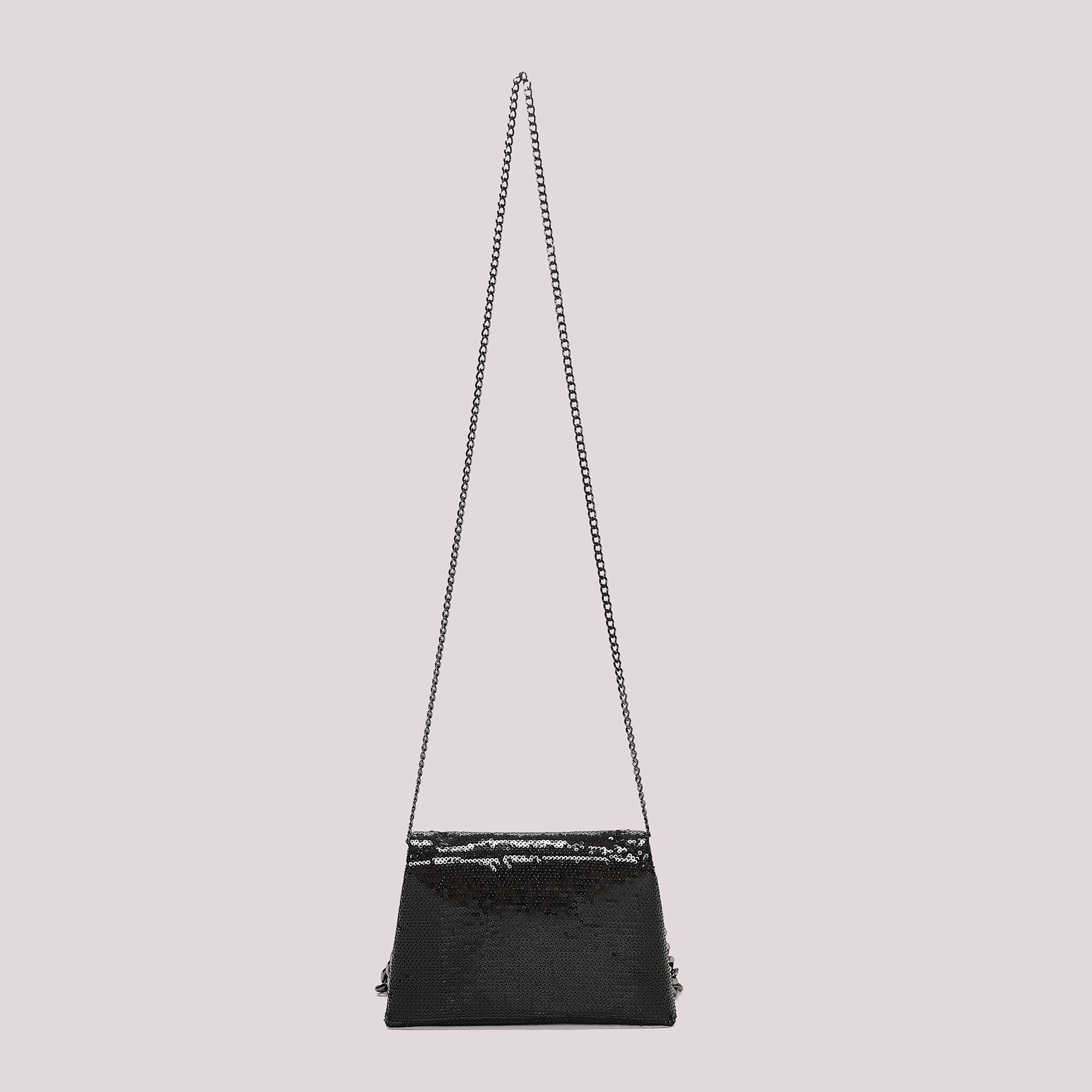 Mimi Mua Catena e Paillettes borsa a mano nero