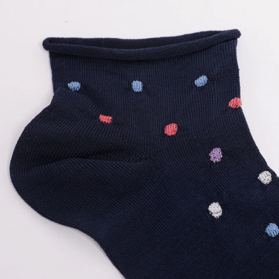 Mimi Mua Calzini Fantasia Pallini Blu Cotone Misto