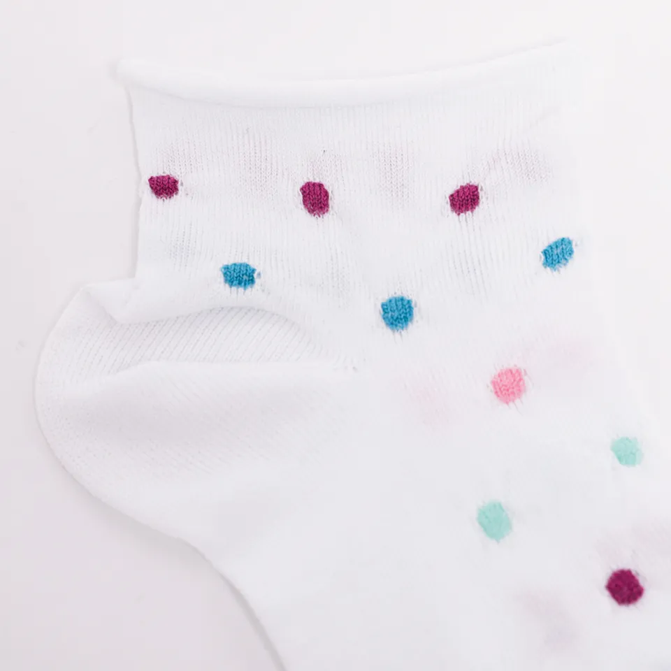 Mimi Mua Calzini Pallini Bianchi calzini cotone misto