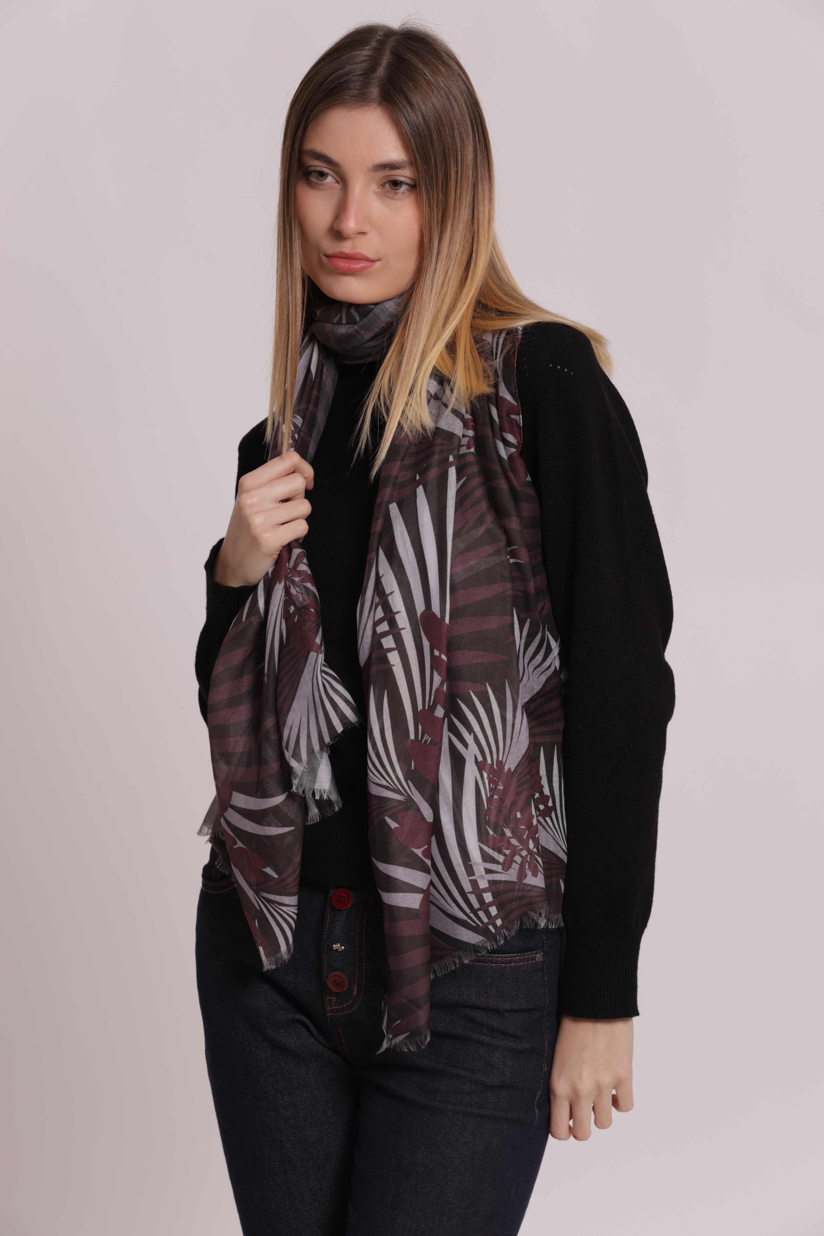 Mimi Mua Foulard Palme Foglia 180x80 Verde
