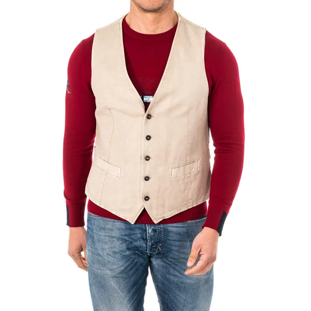 La Martina HMJA11 gilet uomo 44 scollo V maglia fine