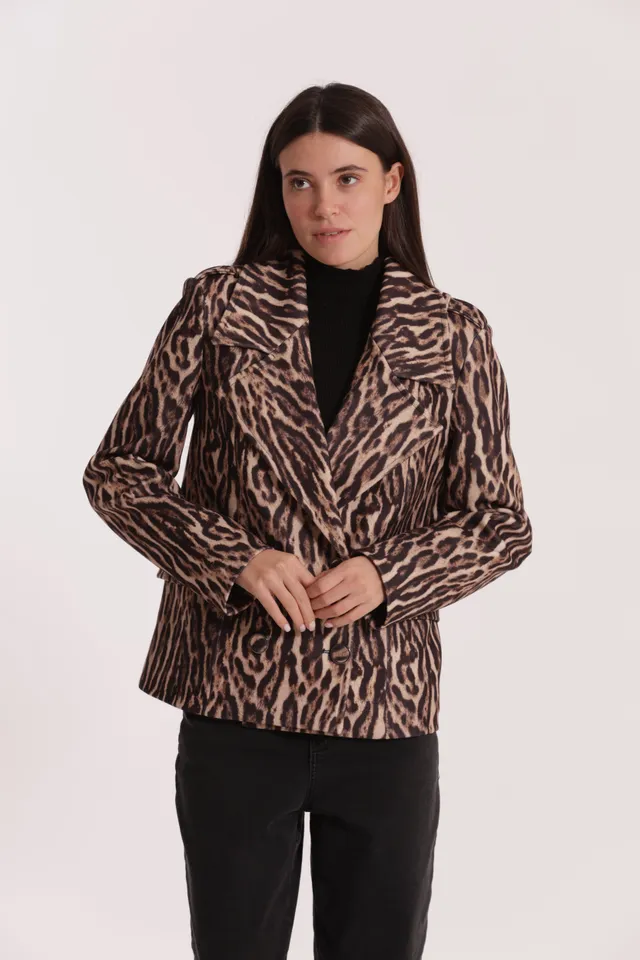 Mimi Mua Giaccone Animalier cappotto cammello maculato