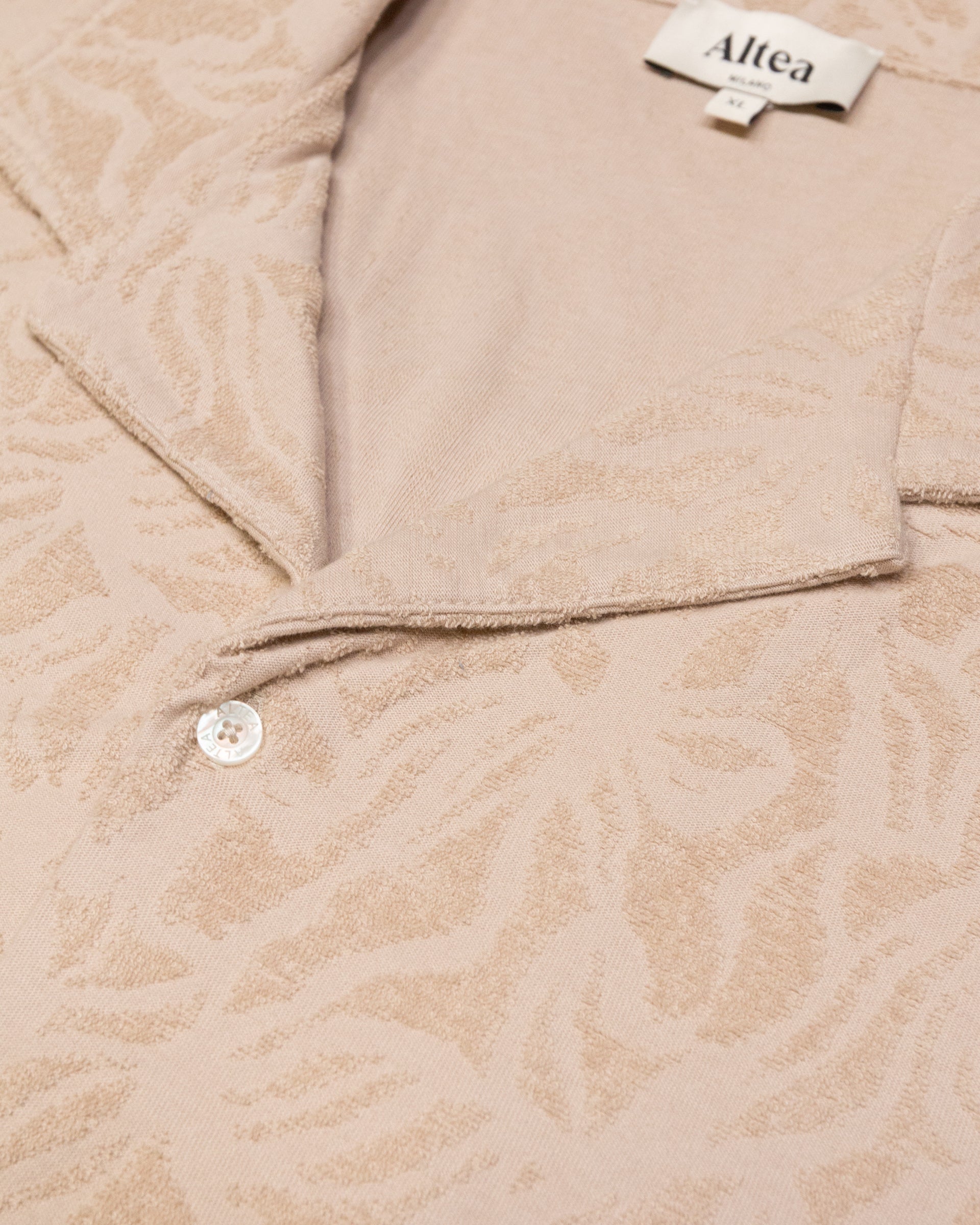 Altea Harvey camicia spugna jacquard beige manica corta