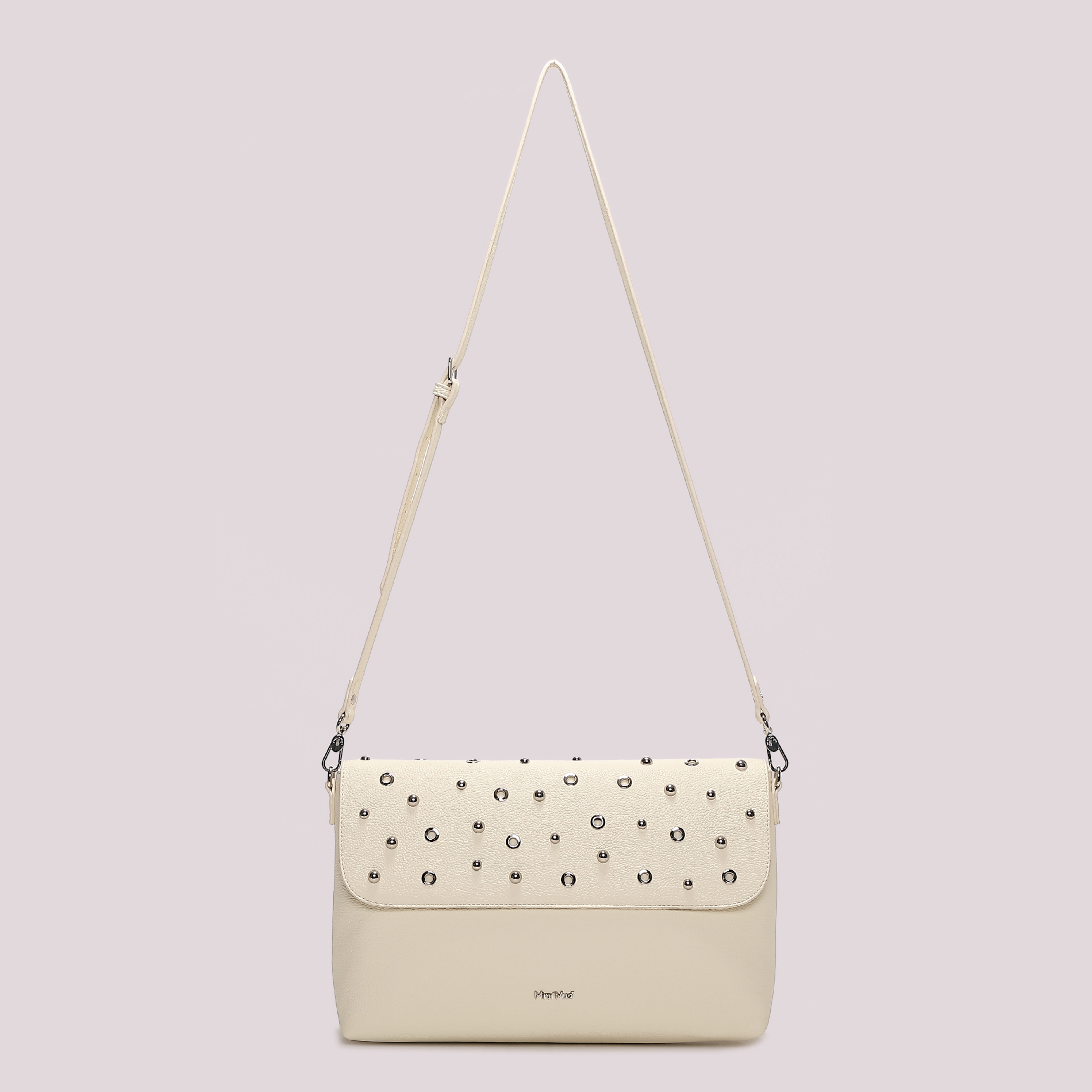 Mimi Mua Borsa a Busta con Borchie Nero Ecopelle