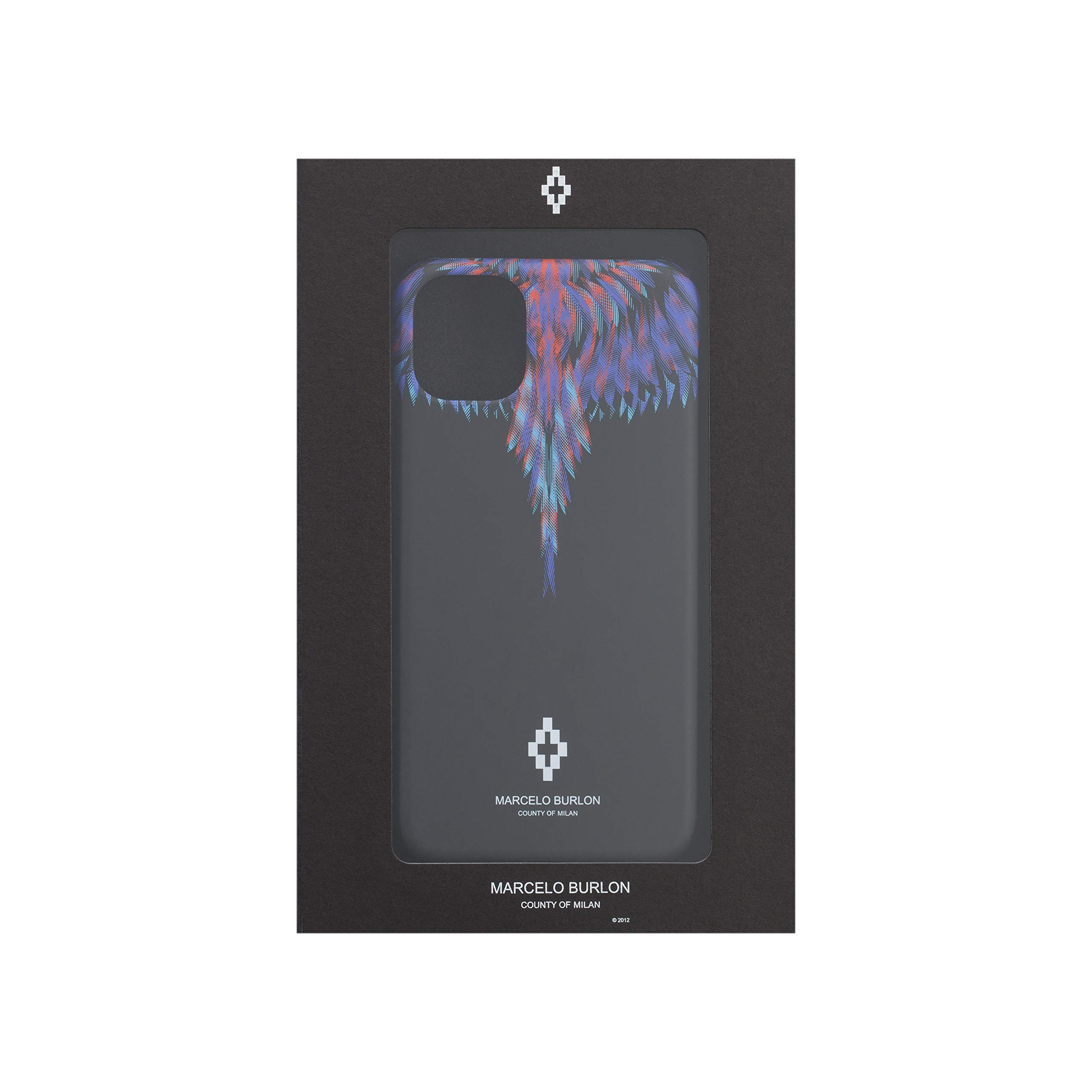 Marcelo Burlon County of Milan custodia iPhone 11 Pro Max piume + vetro