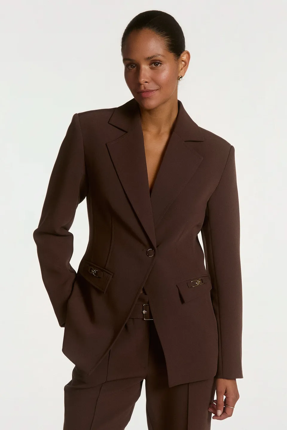 Aaiko Toulon blazer marrone fudge monopetto