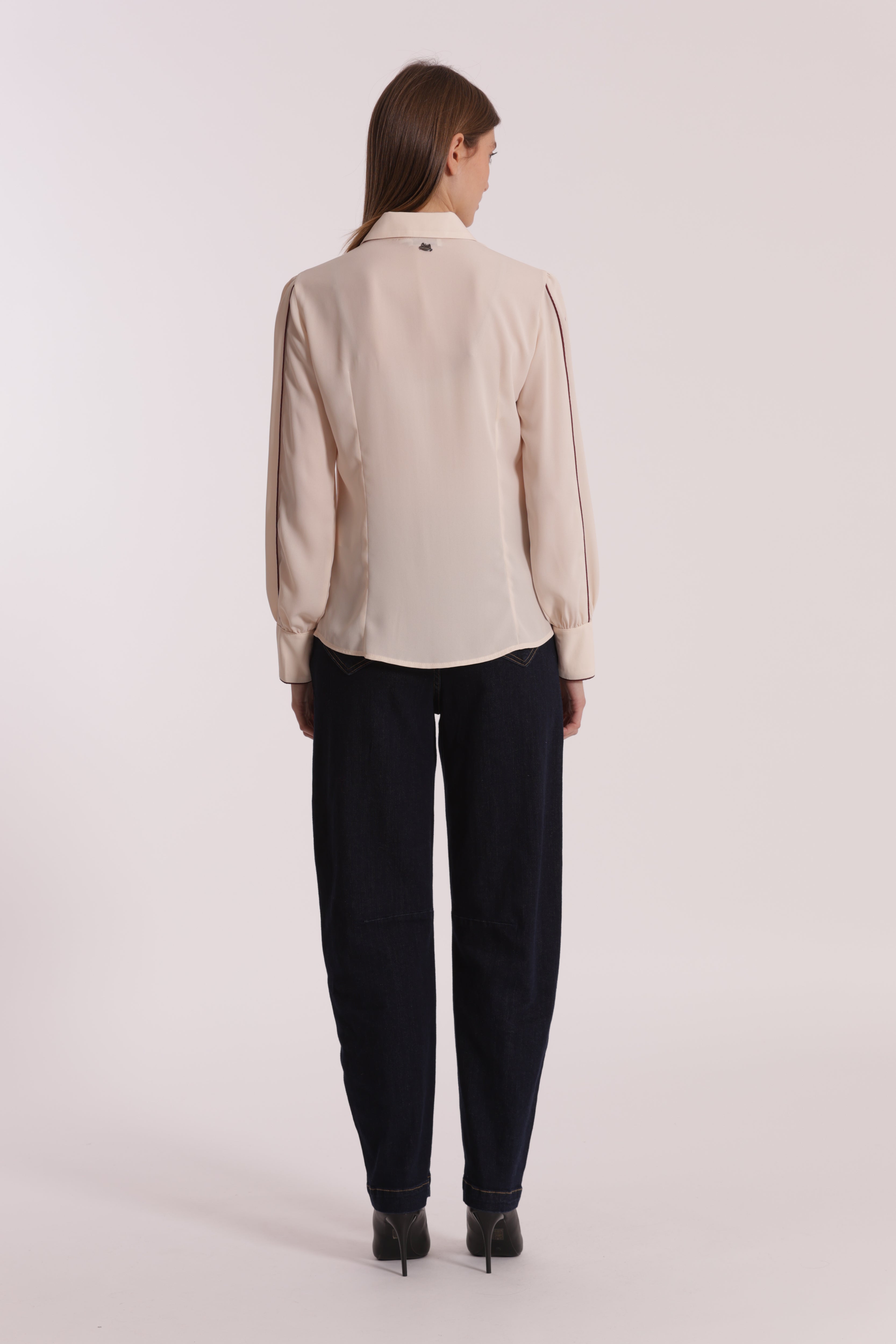 Mimi Mua jeans ballon blu scuro cotone