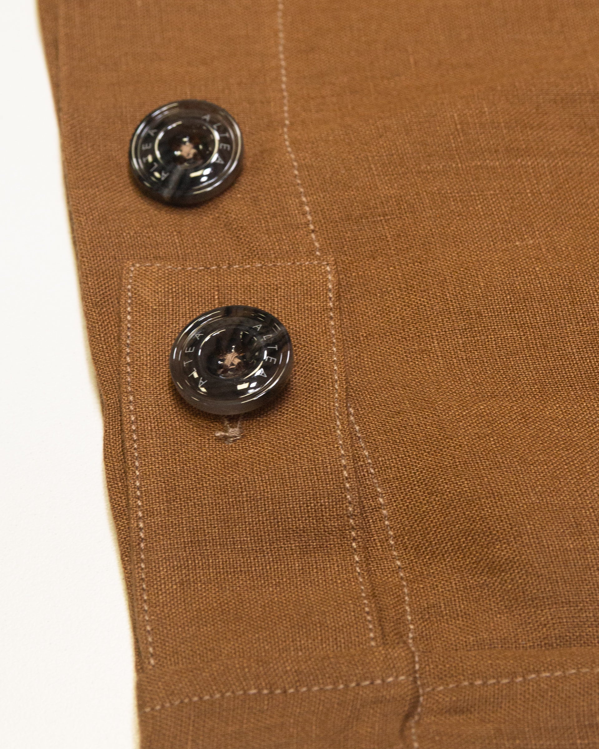 Altea Mitchell overshirt lino cuoio sfoderata