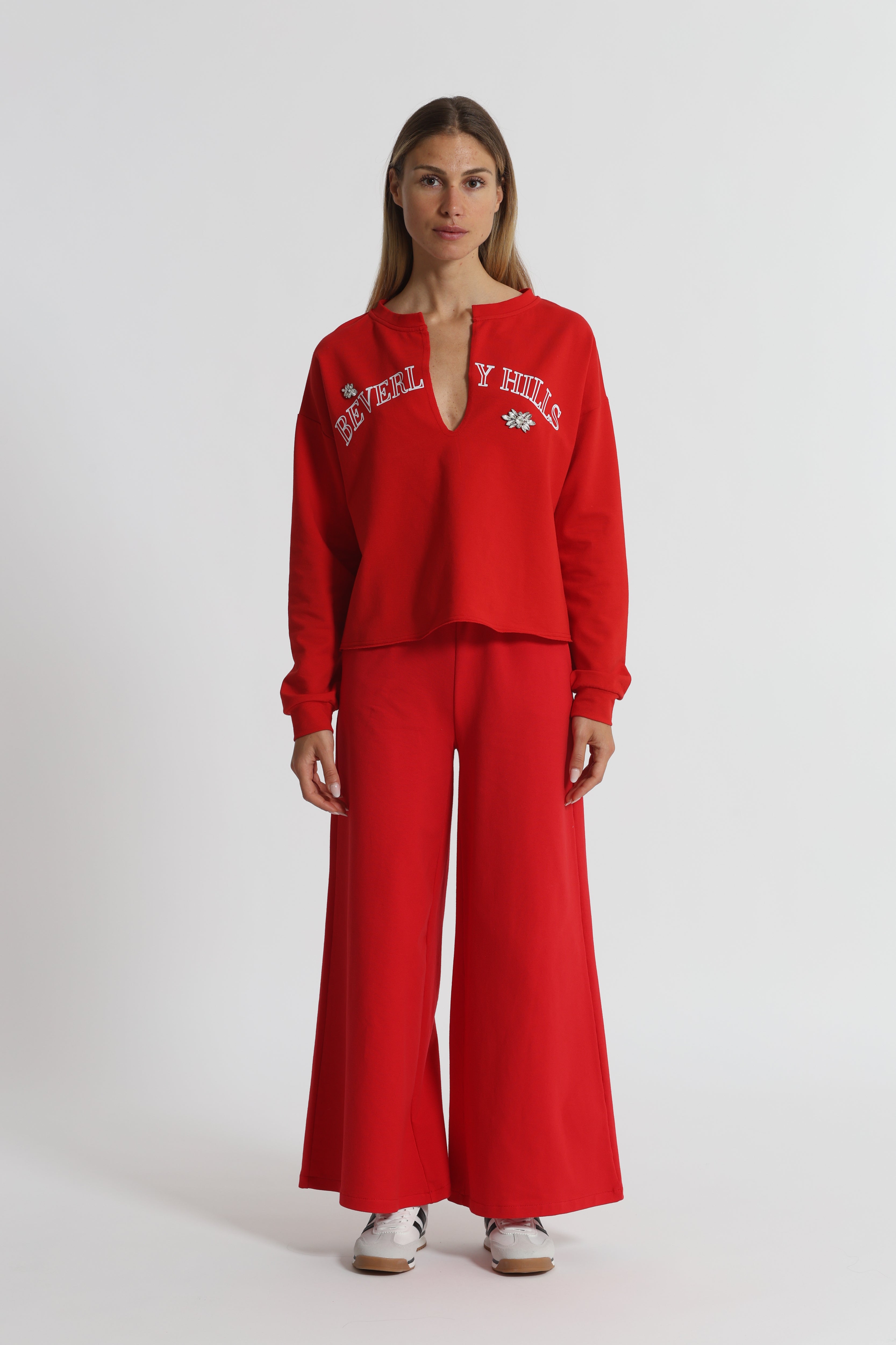 Mimi Mua Beverly Hills felpa rossa strass