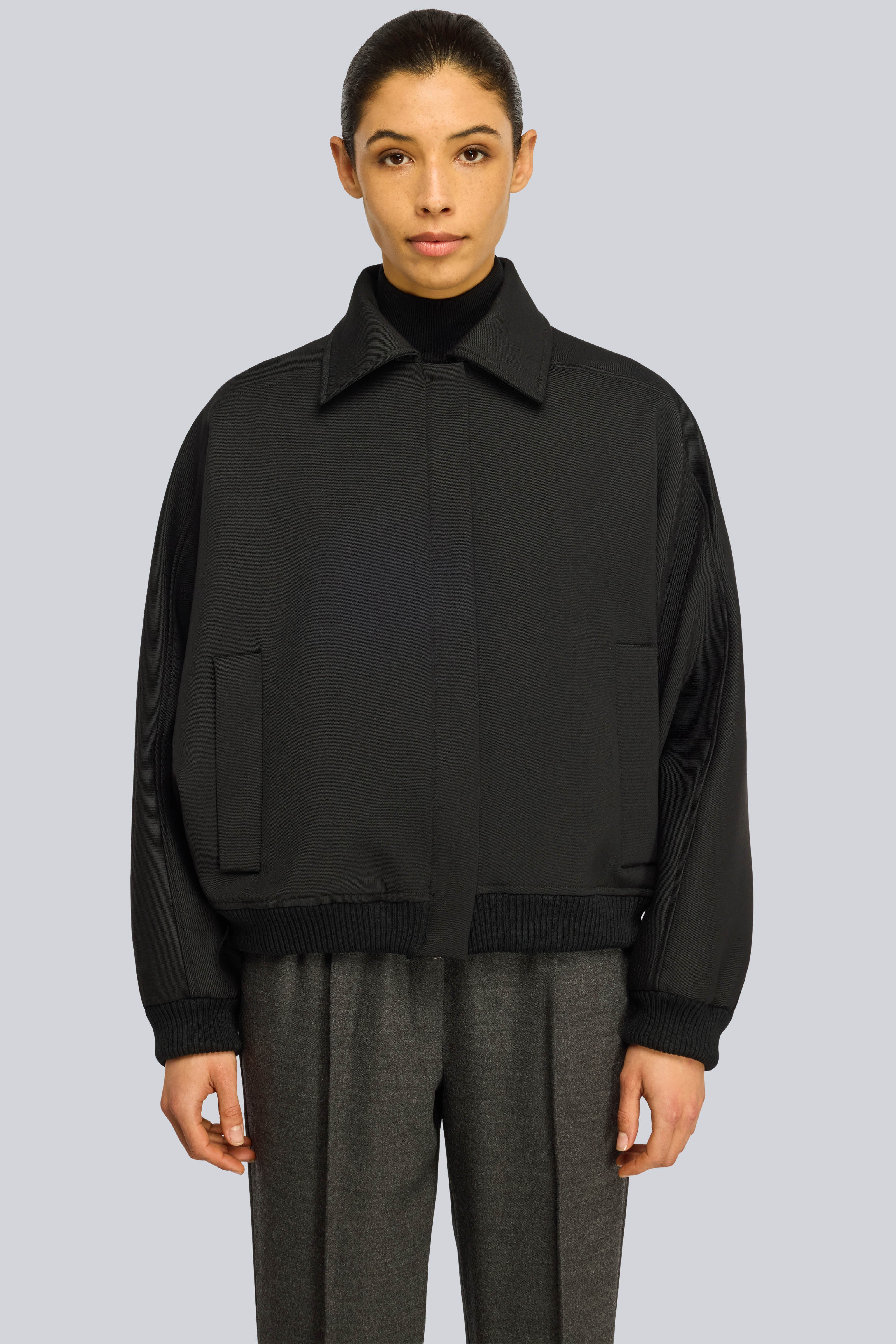 Semicouture Renie S6WO10 Bomber Nero Lana Pettinata
