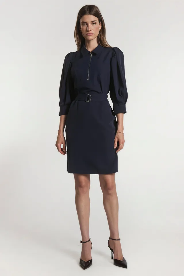 Aaiko Semira abito blu scuro con cintura