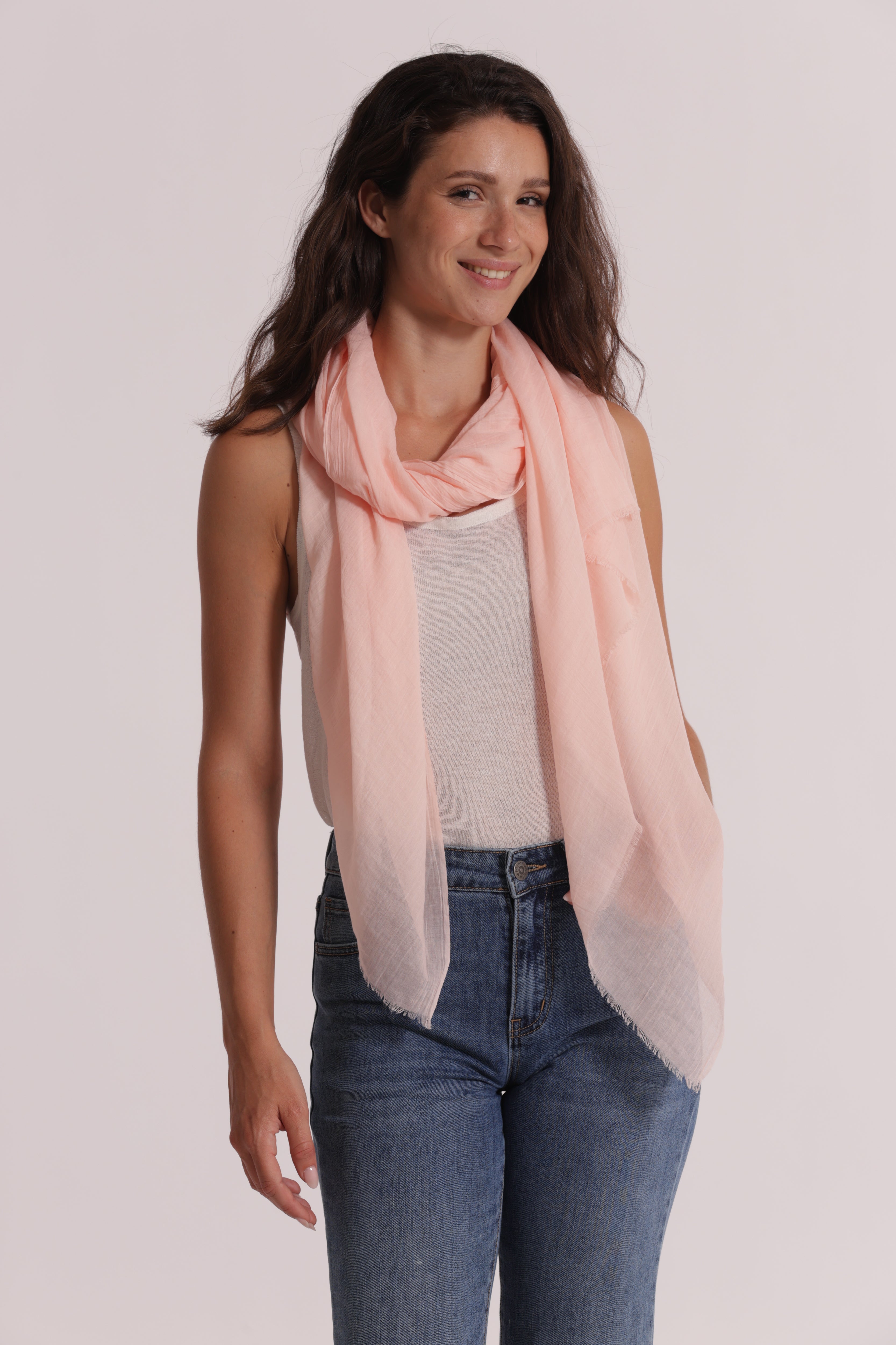 Mimi Mua Tinta Unita foulard 180x80 panna morbido