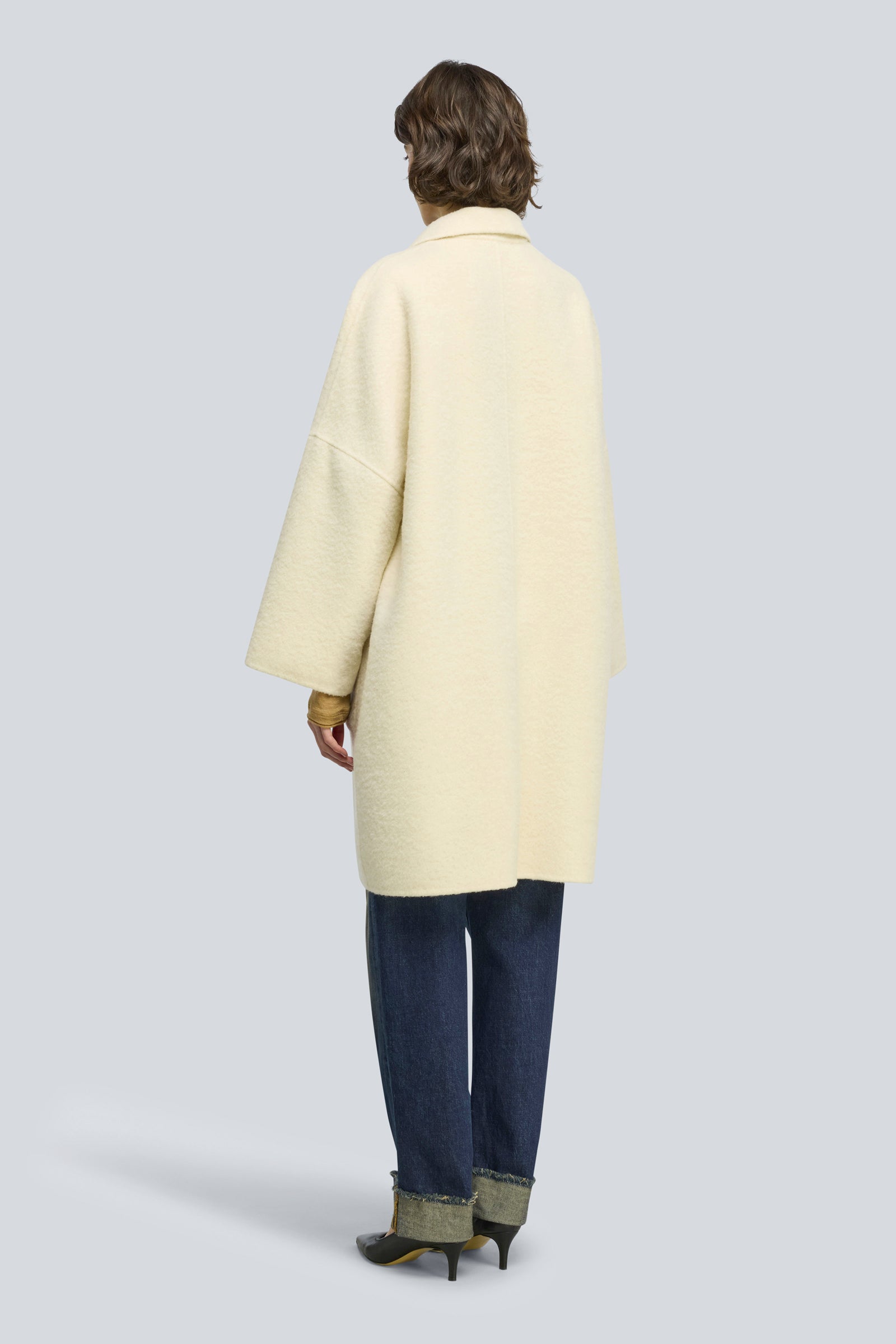 SEMICOUTURE Y6WV11 cappotto over panno doppio burro