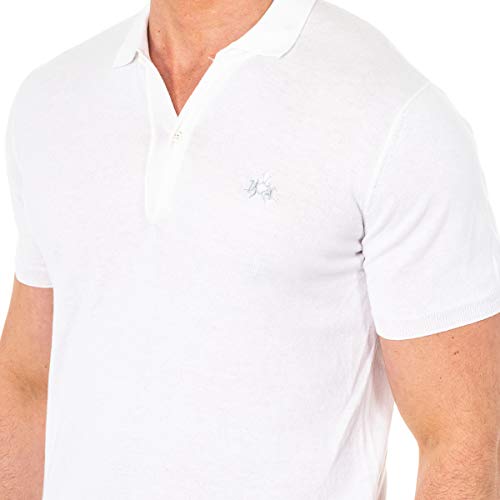 La Martina HMSA01 polo uomo bianca cotone taglio classico