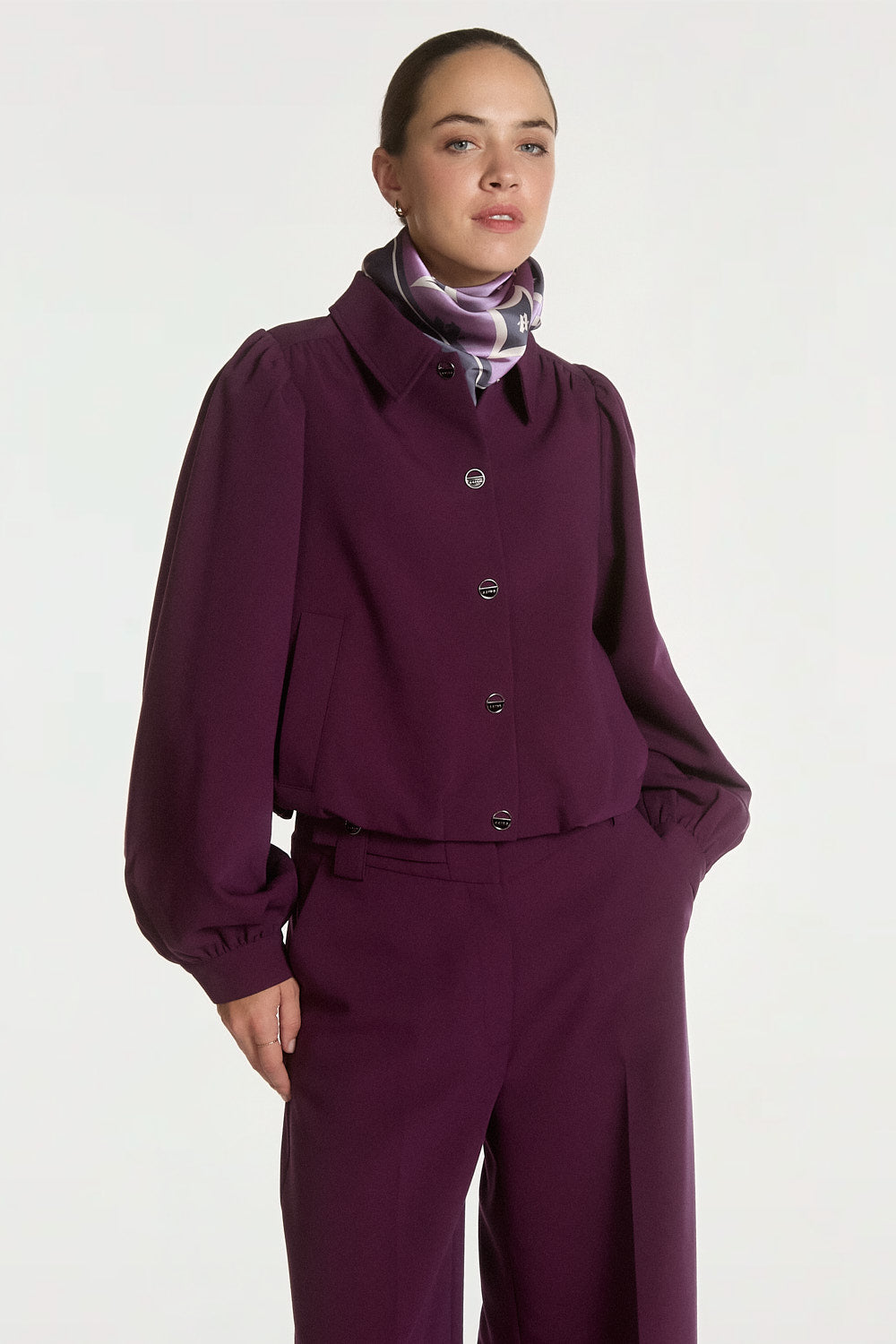 Aaiko Sandy giacca prune ITALIAN PLUM maniche ampie