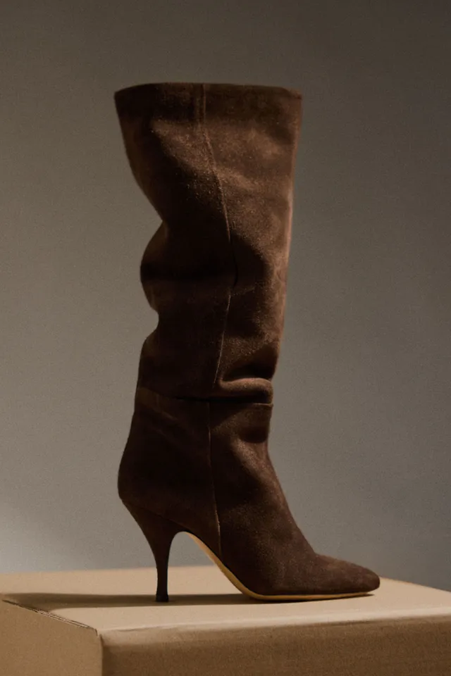 Semicouture Lucinda stivale camoscio moka tacco 5 cm
