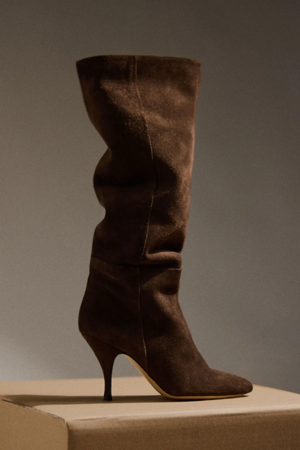 Semicouture Lucinda stivale camoscio moka tacco 5 cm