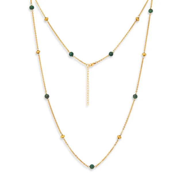 On Earth Bosco collana agata verde 85 cm