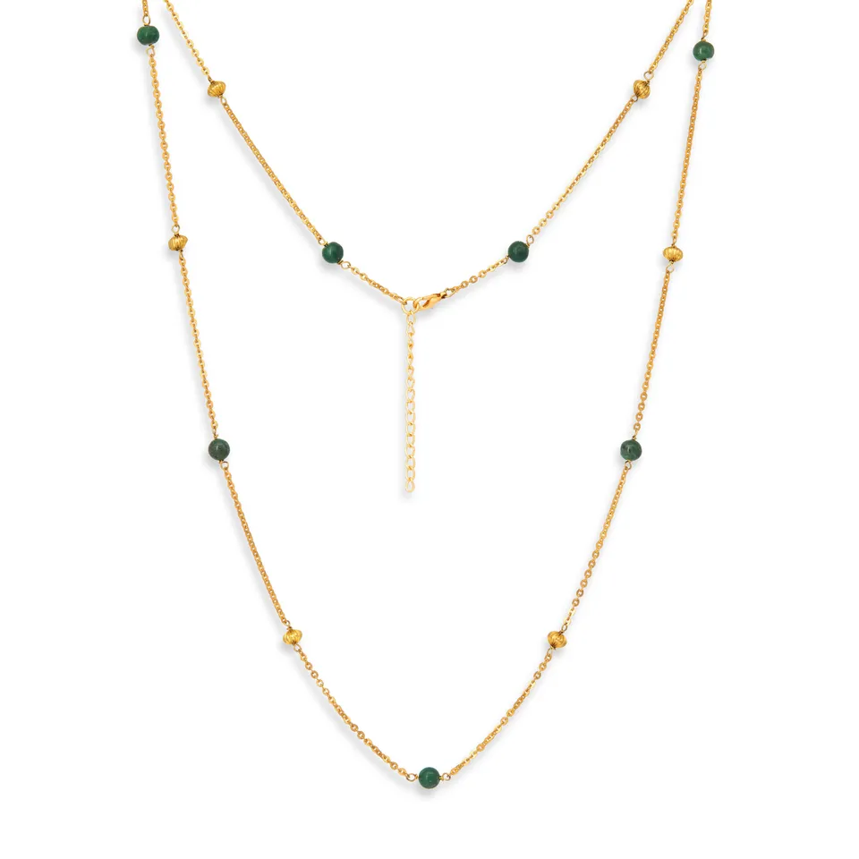 On Earth Bosco collana agata verde 85 cm