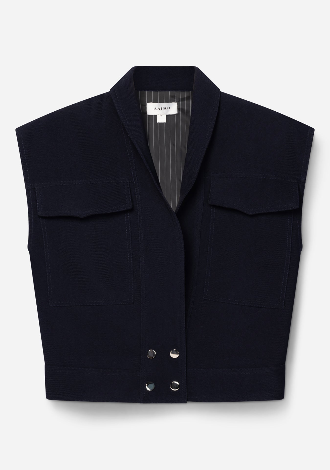 Aaiko Lies gilet doppiopetto blu notte sartoriale
