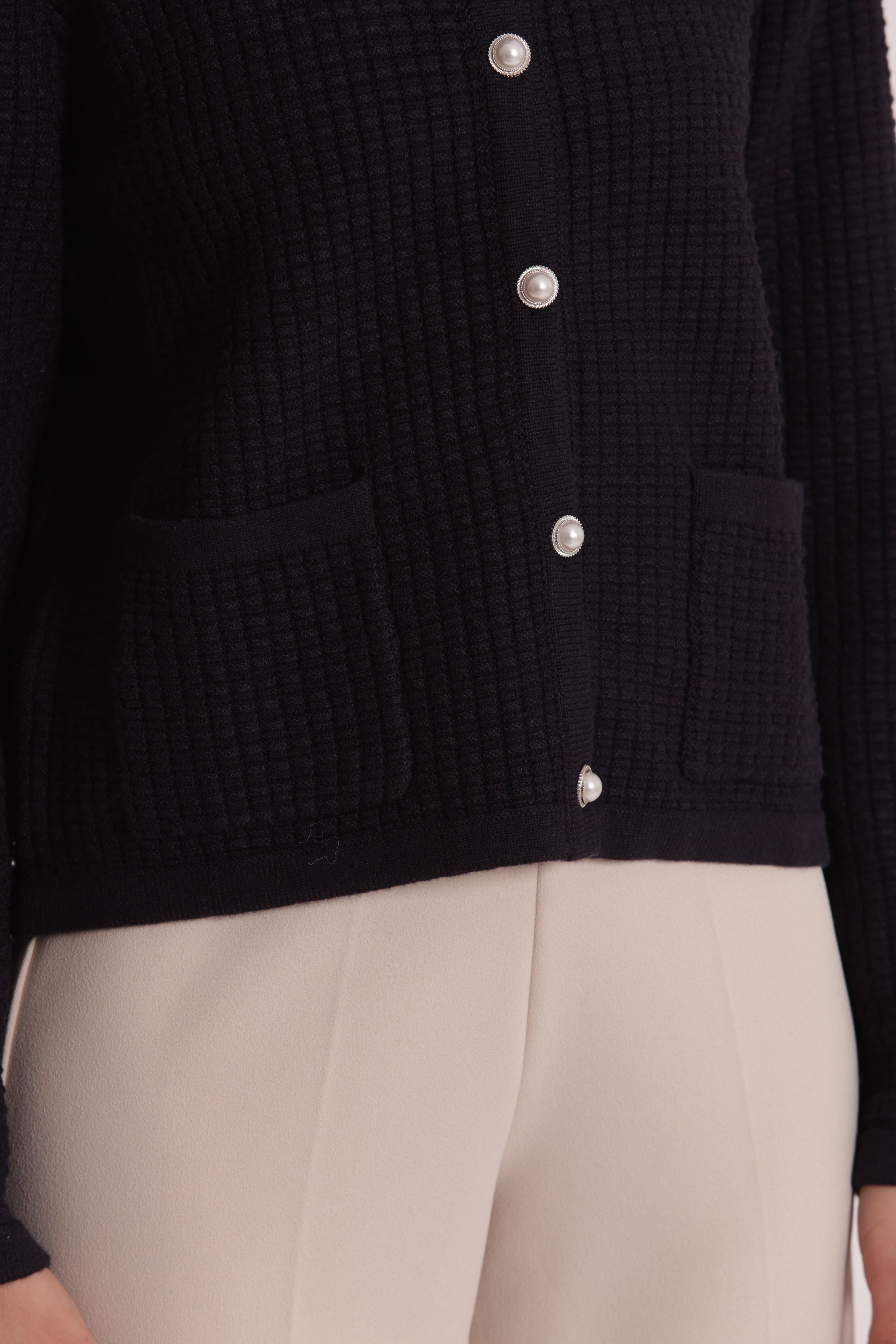 Mimi Mua Maglia Cardigan Nido Ape Panna