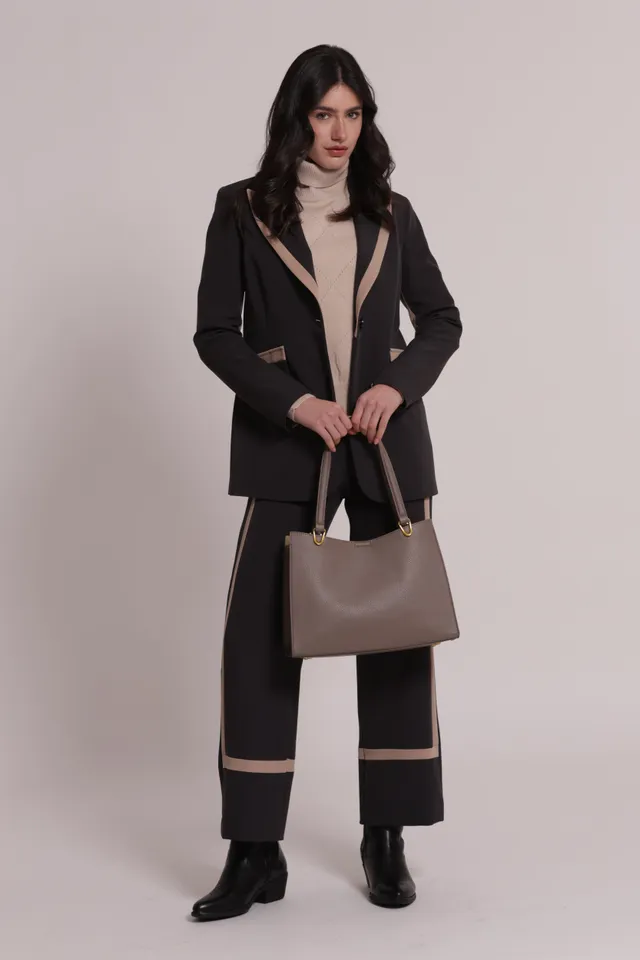 Mimi Mua Borsa Shopping shopper nero satinato