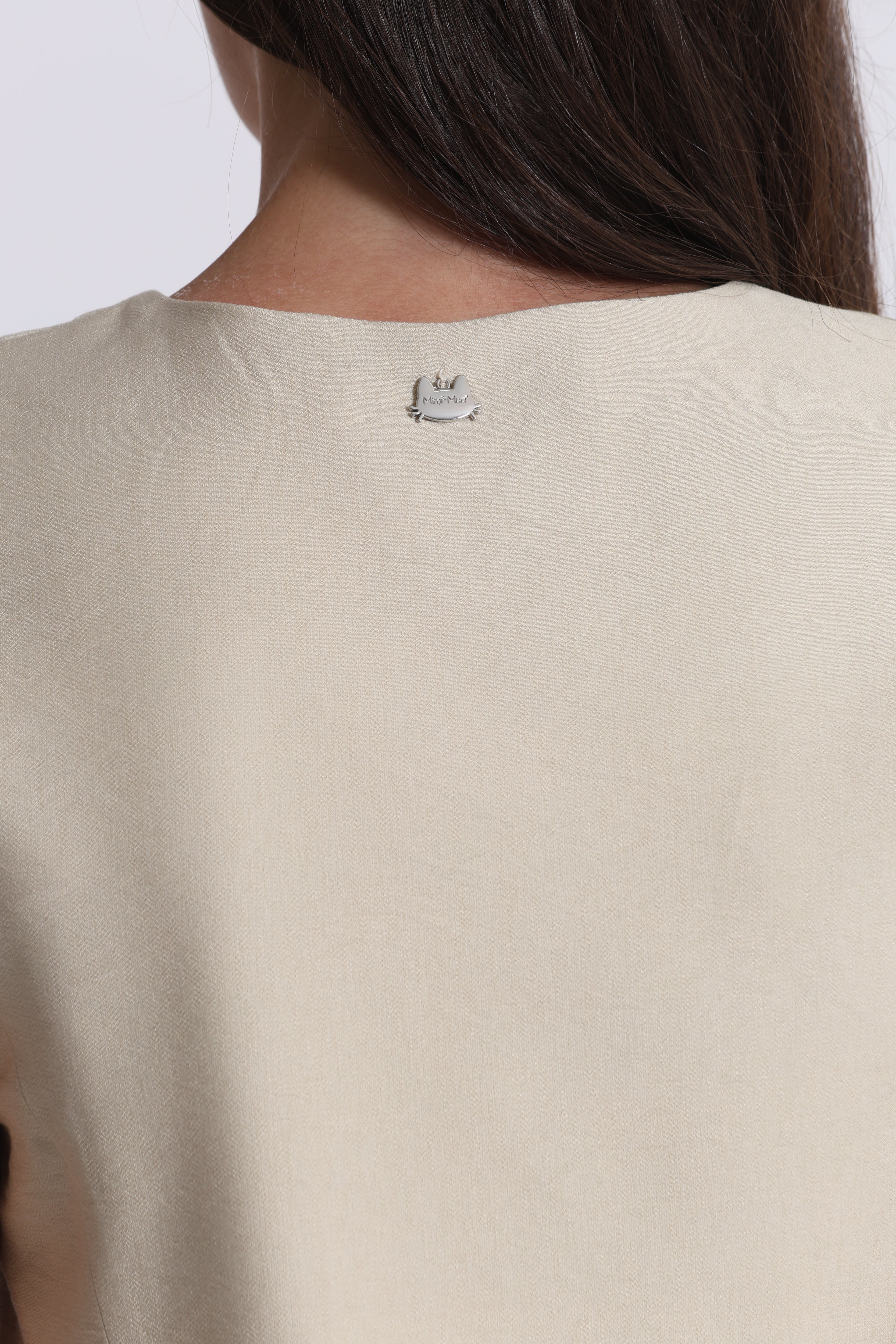 Mimi Mua Gilet Basic Viscosa Nylon Bianco