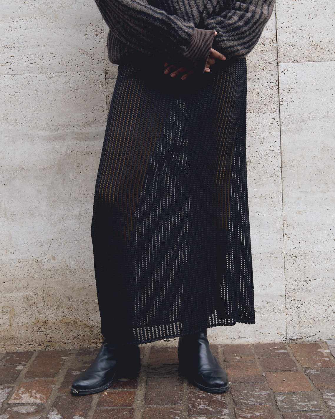 GiglioTigrato Memphis Skirt gonna rete nera
