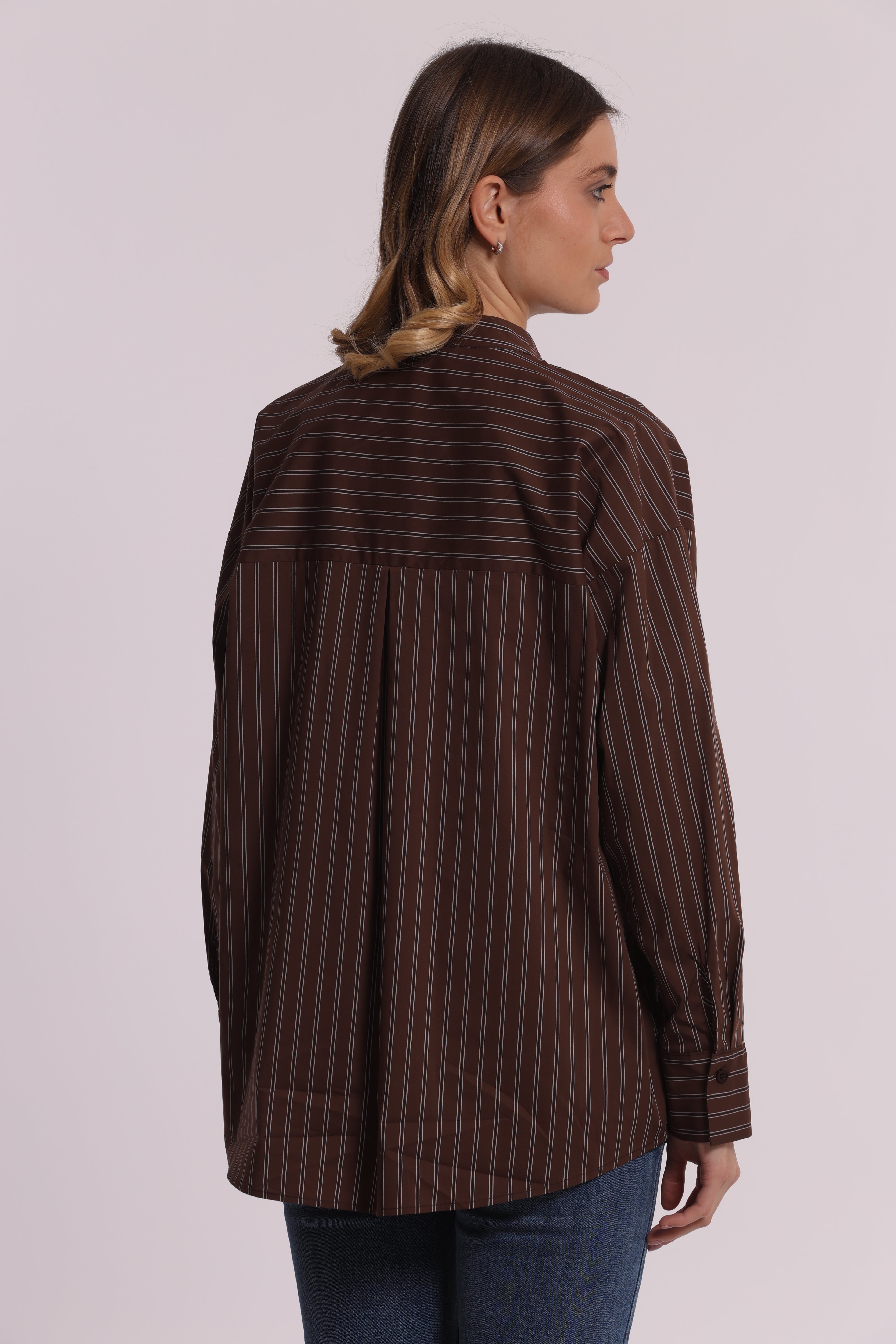 Mimi Mua Blusa Scollo V Bicolor Moro