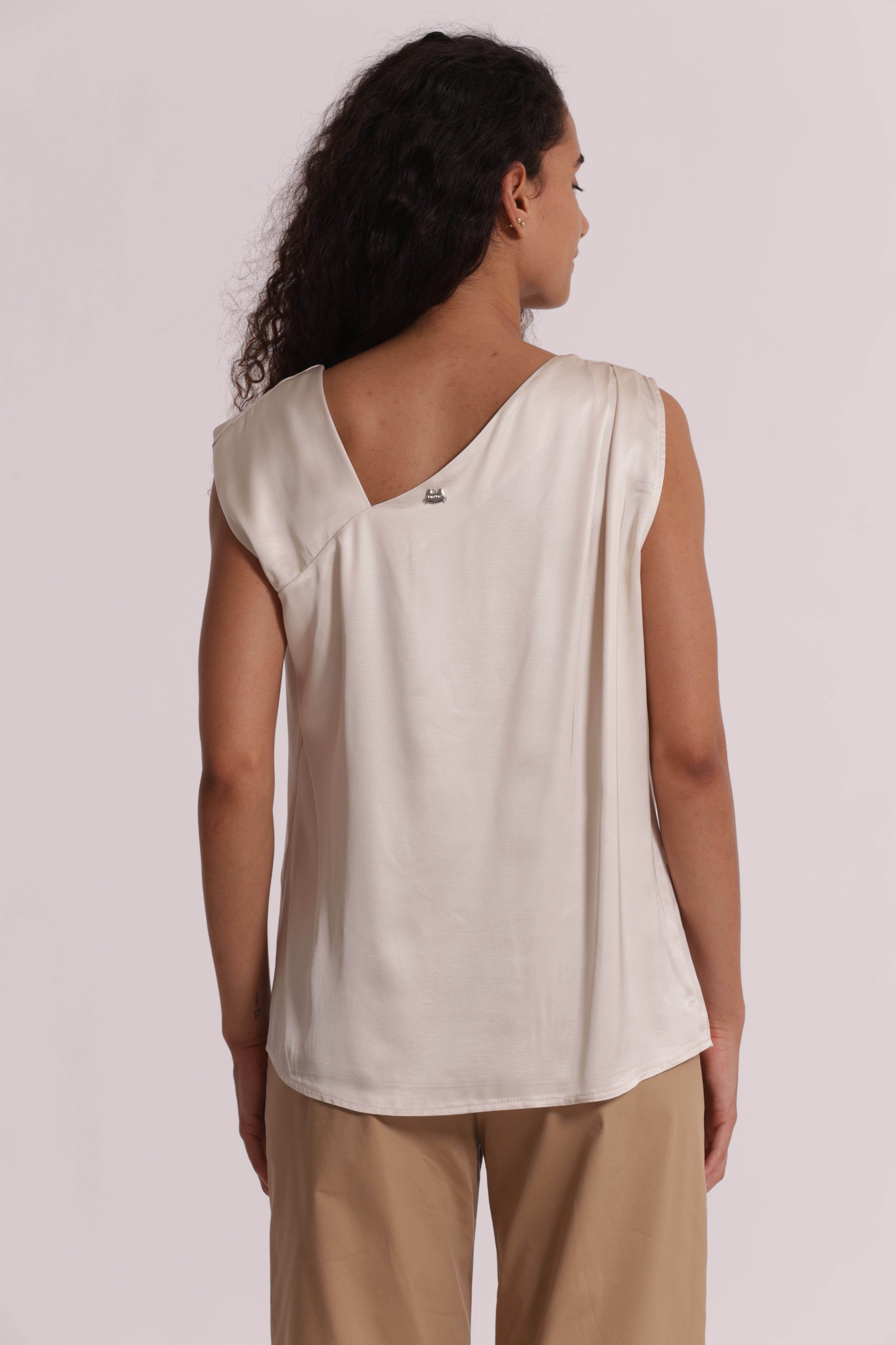 Mimi Mua top animalier crema viscosa
