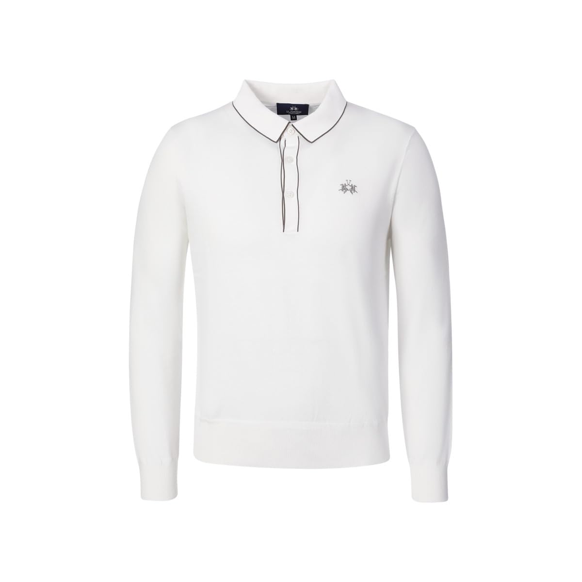 La Martina MCS006 polo manica lunga uomo cotone seta