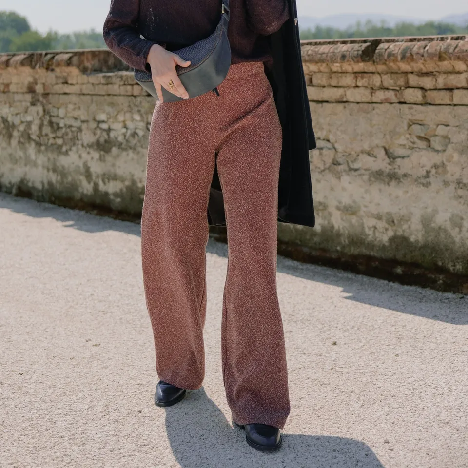 On Earth Giovo pantalone cotone rosso fantasia taglia S-L