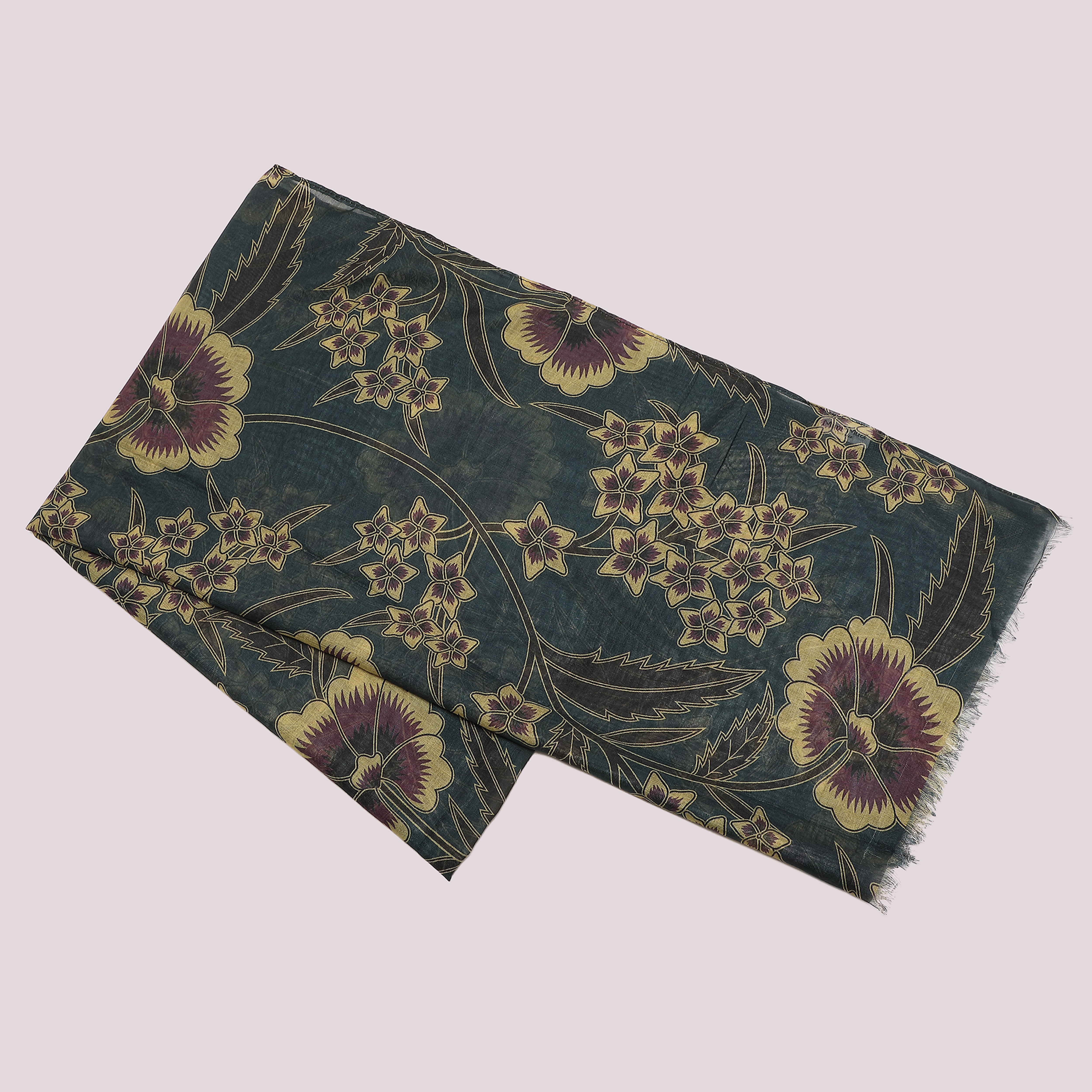 Mimi Mua Foulard Stampa Floreale Vintage Verde Till 180x80