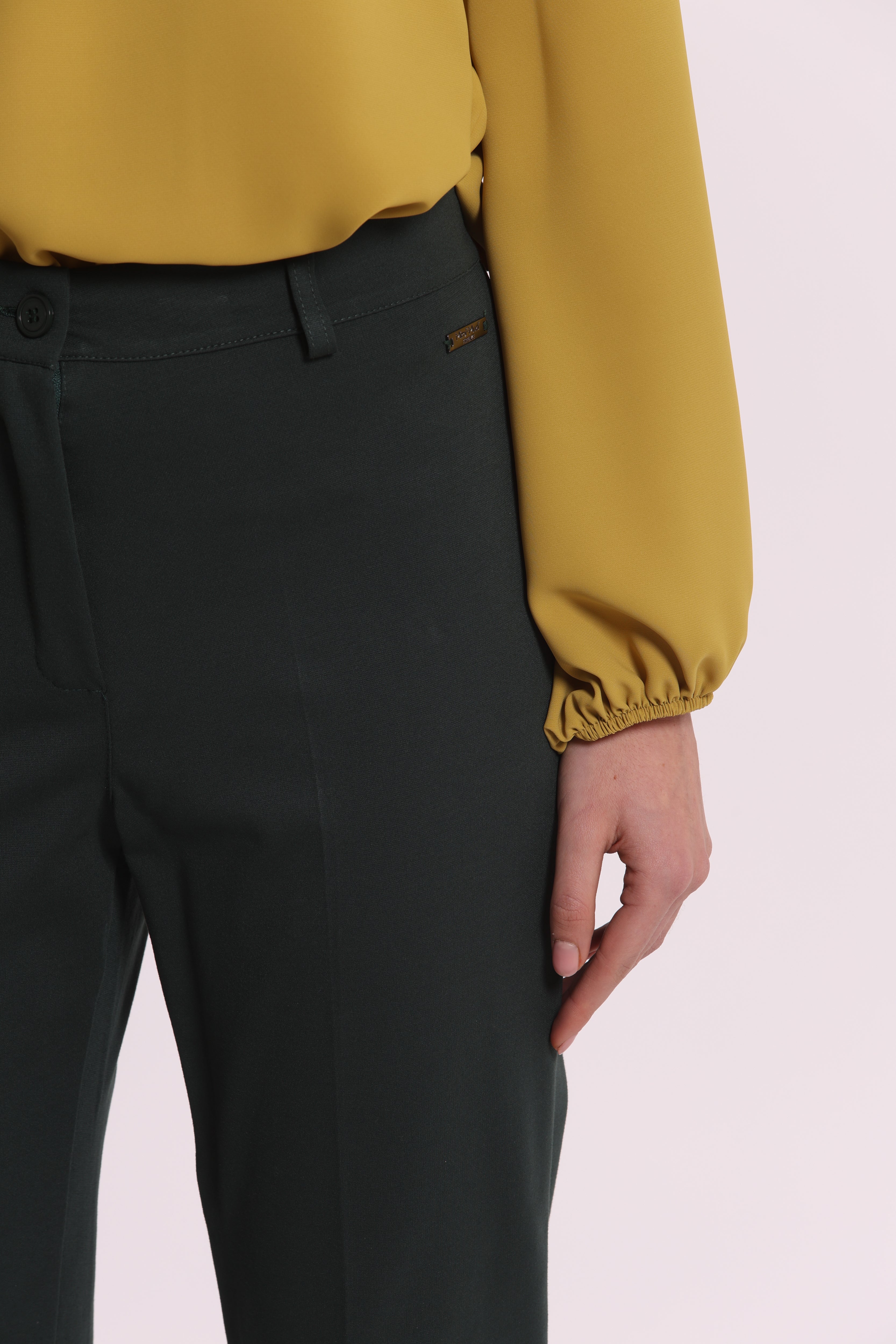 Mimi Mua Pantalone a Sigaretta in Punto Milano nero elasticizzato