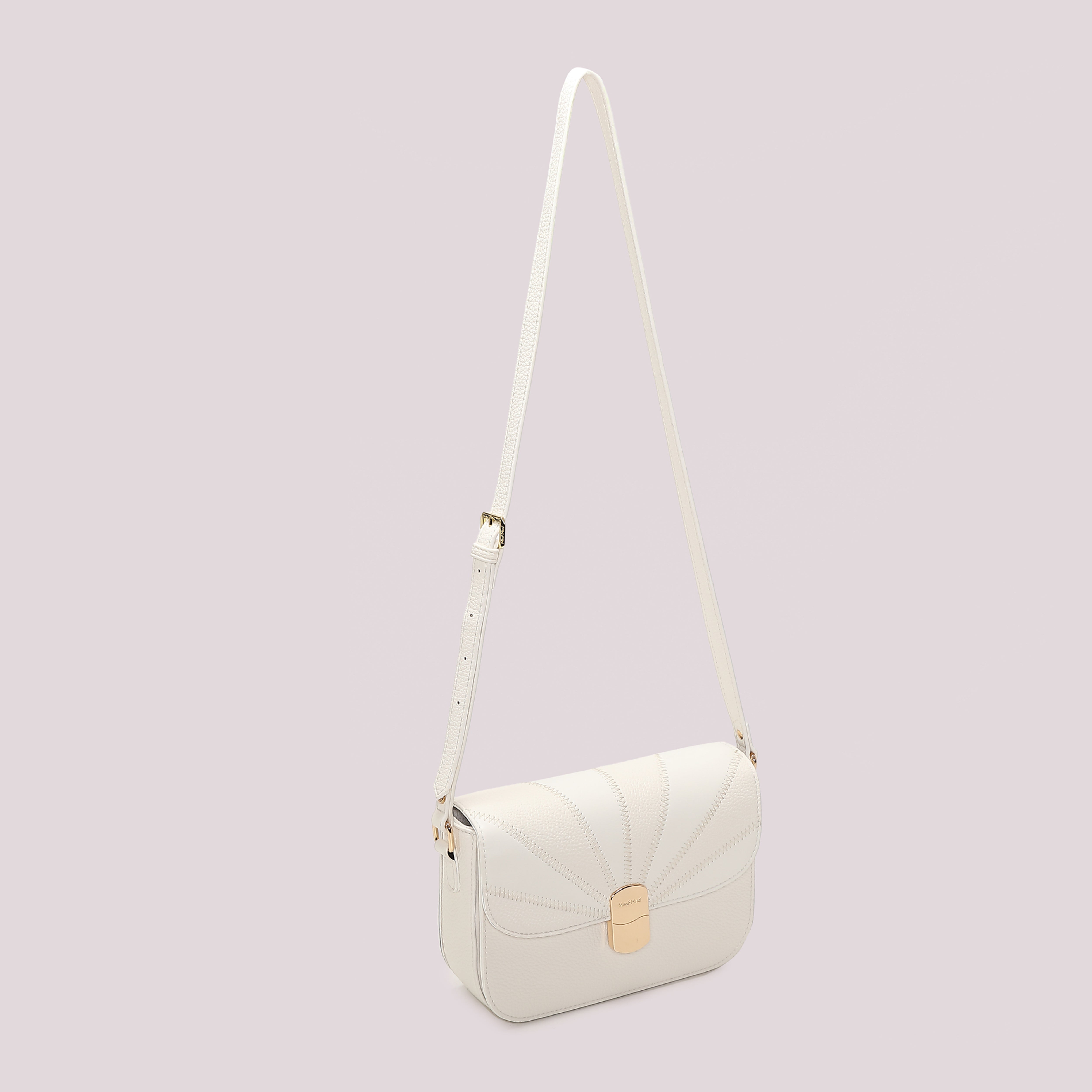 Mimi Mua borsa tracolla patta patchwork bianco