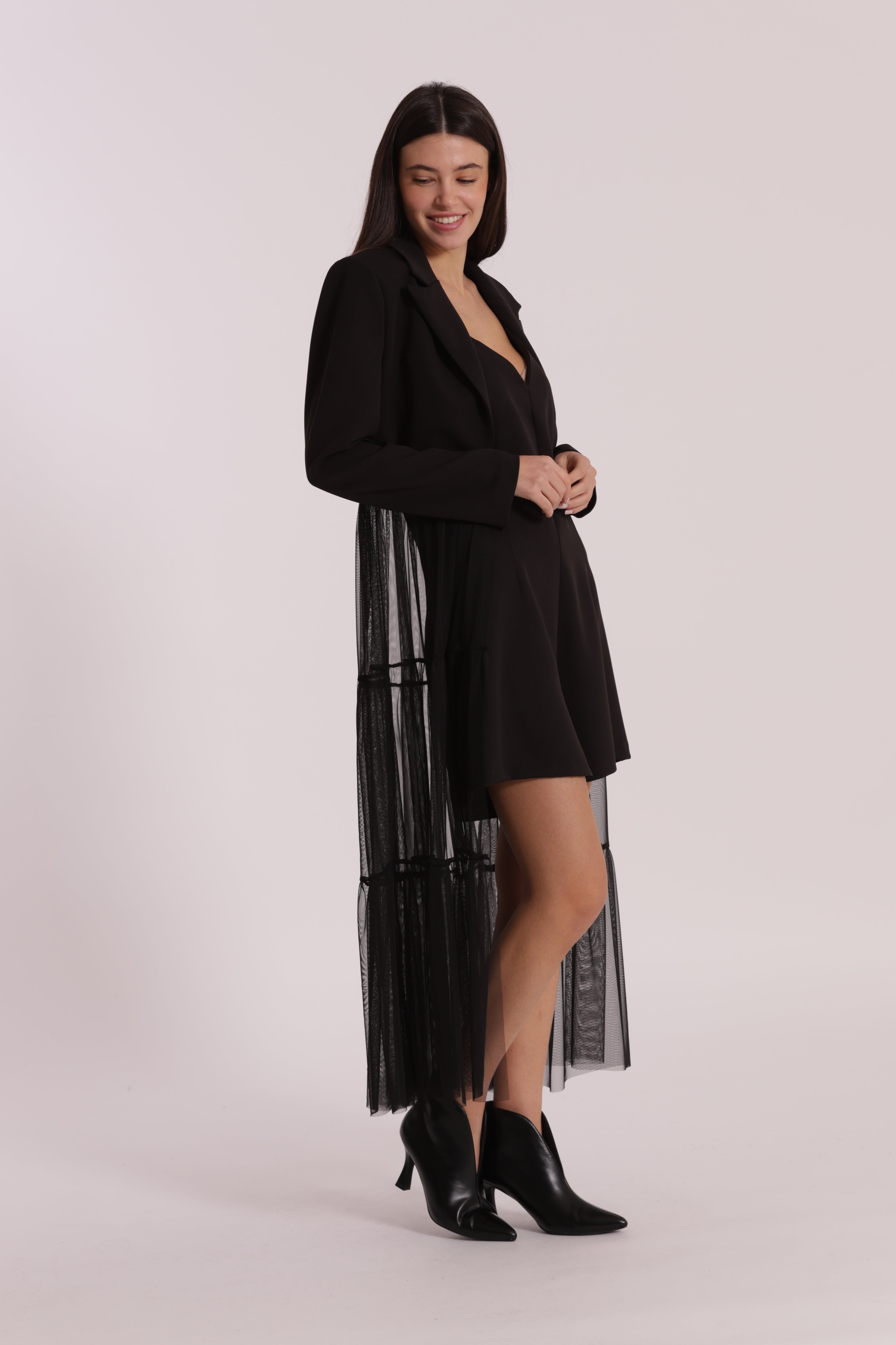 Mimi Mua Giacca Lunga giacca tulle nero
