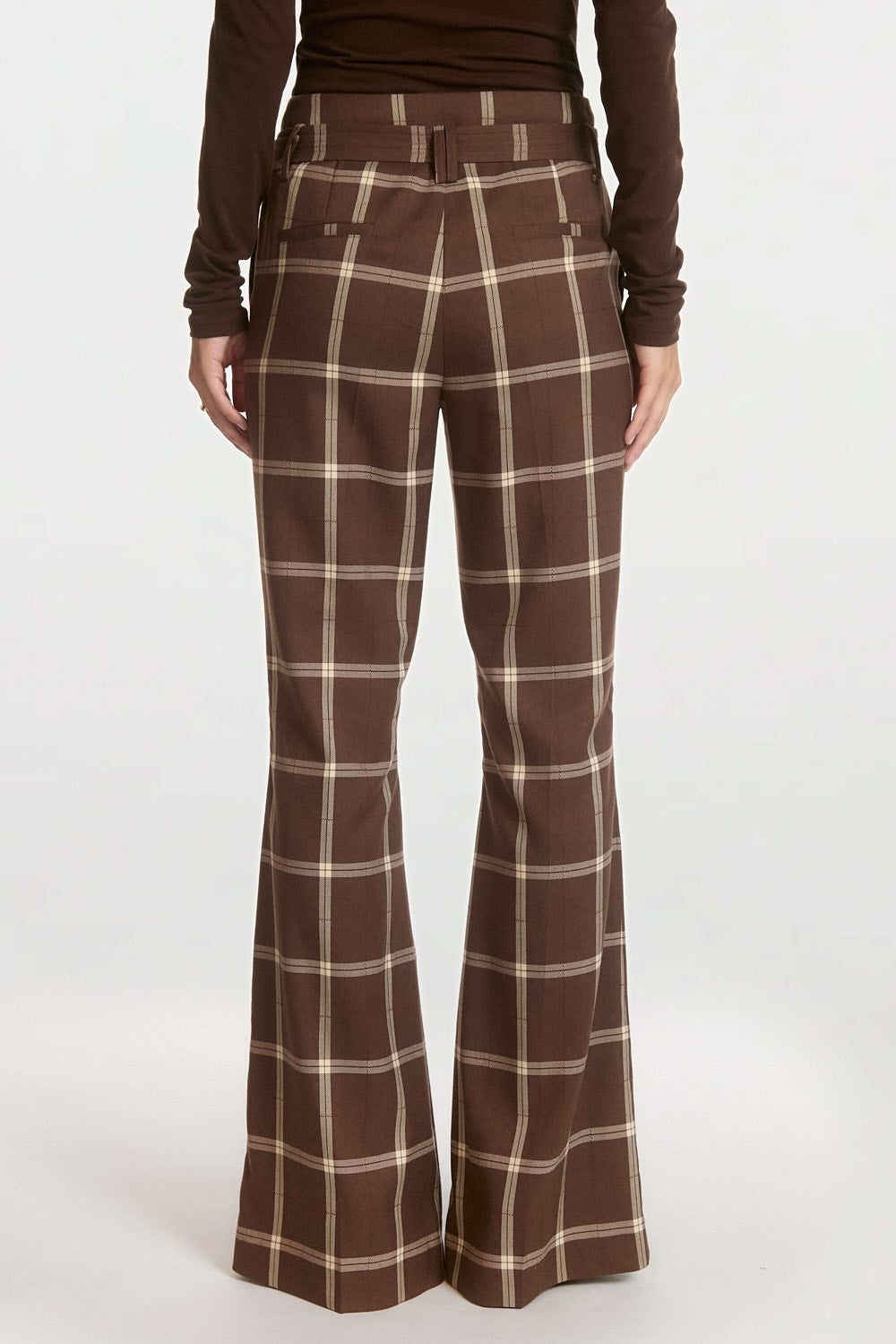 Aaiko Glenn pantaloni quadri marrone mocha